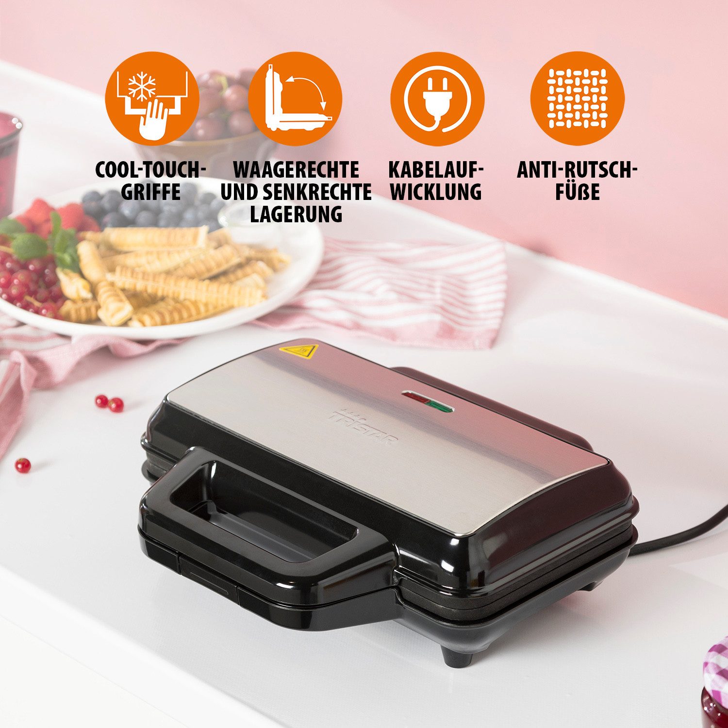 Tristar Waffeleisen WF-1171 Waffel-Pommes Maker, 1000 W