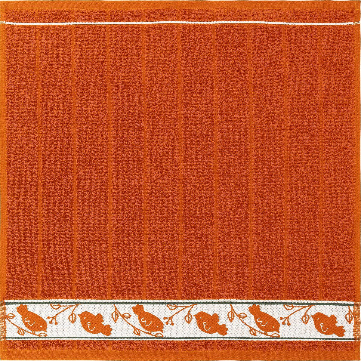 3er Stück) Set), Geschirrtuch Frottee Baumwolle ca.50x50cm Küchenhandtücher Orange (3 3-tlg., (Set, Pack Piepmatz, Kracht