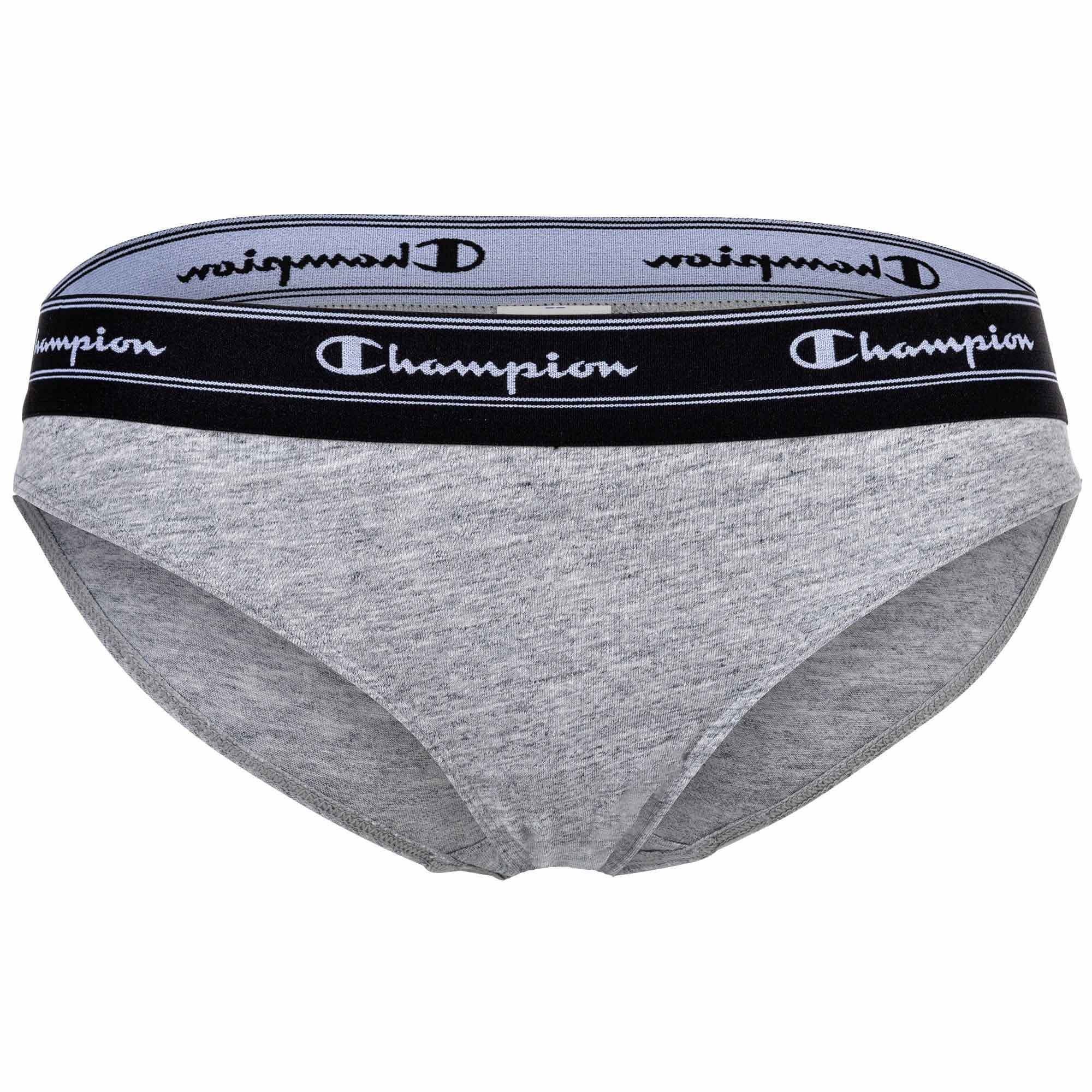 Slip Grau - Damen Bikini-Slips, Champion Pack Slips, 2er Logo-Bund