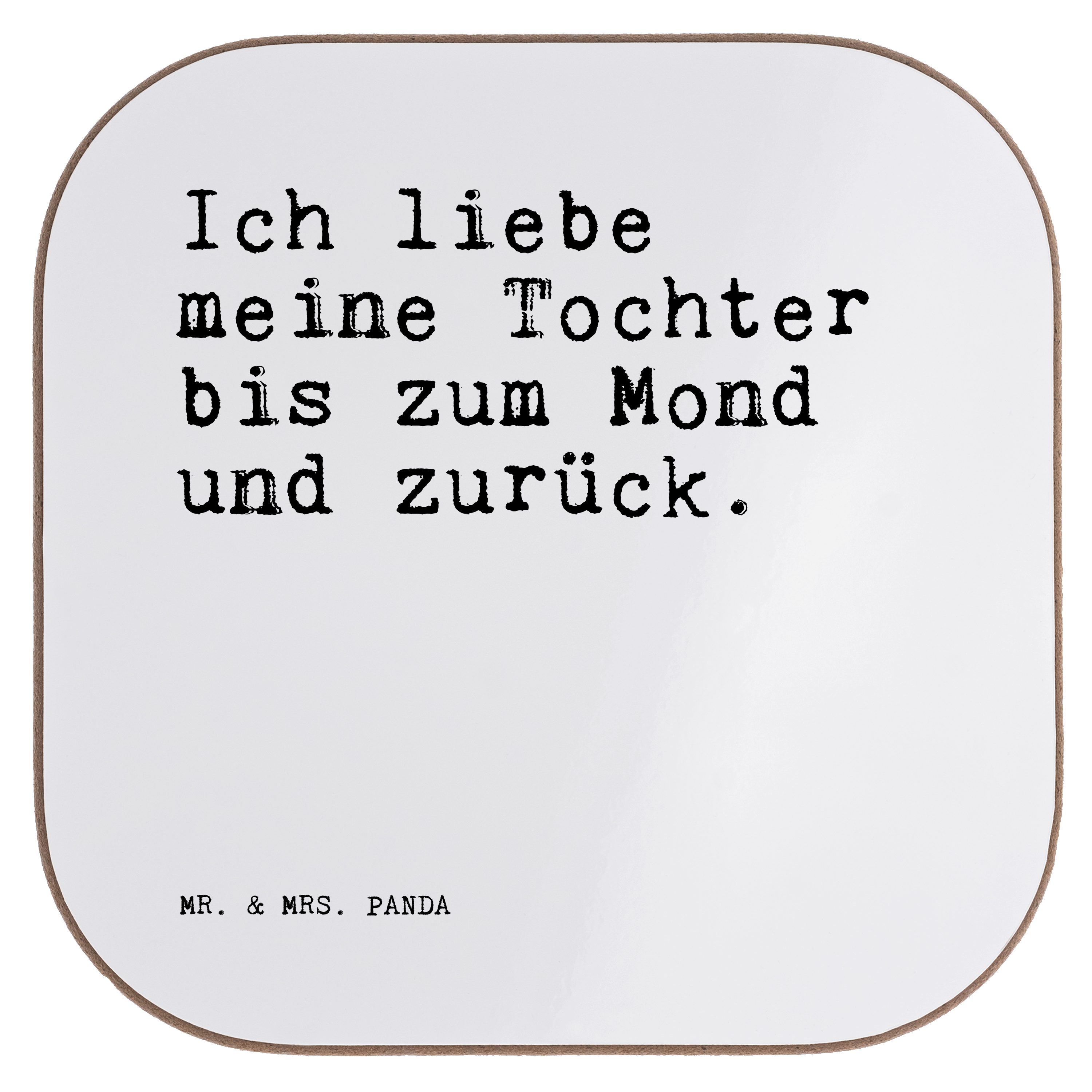 Mr. & Mrs. Panda Getränkeuntersetzer Ich liebe meine Tochter... Weiß