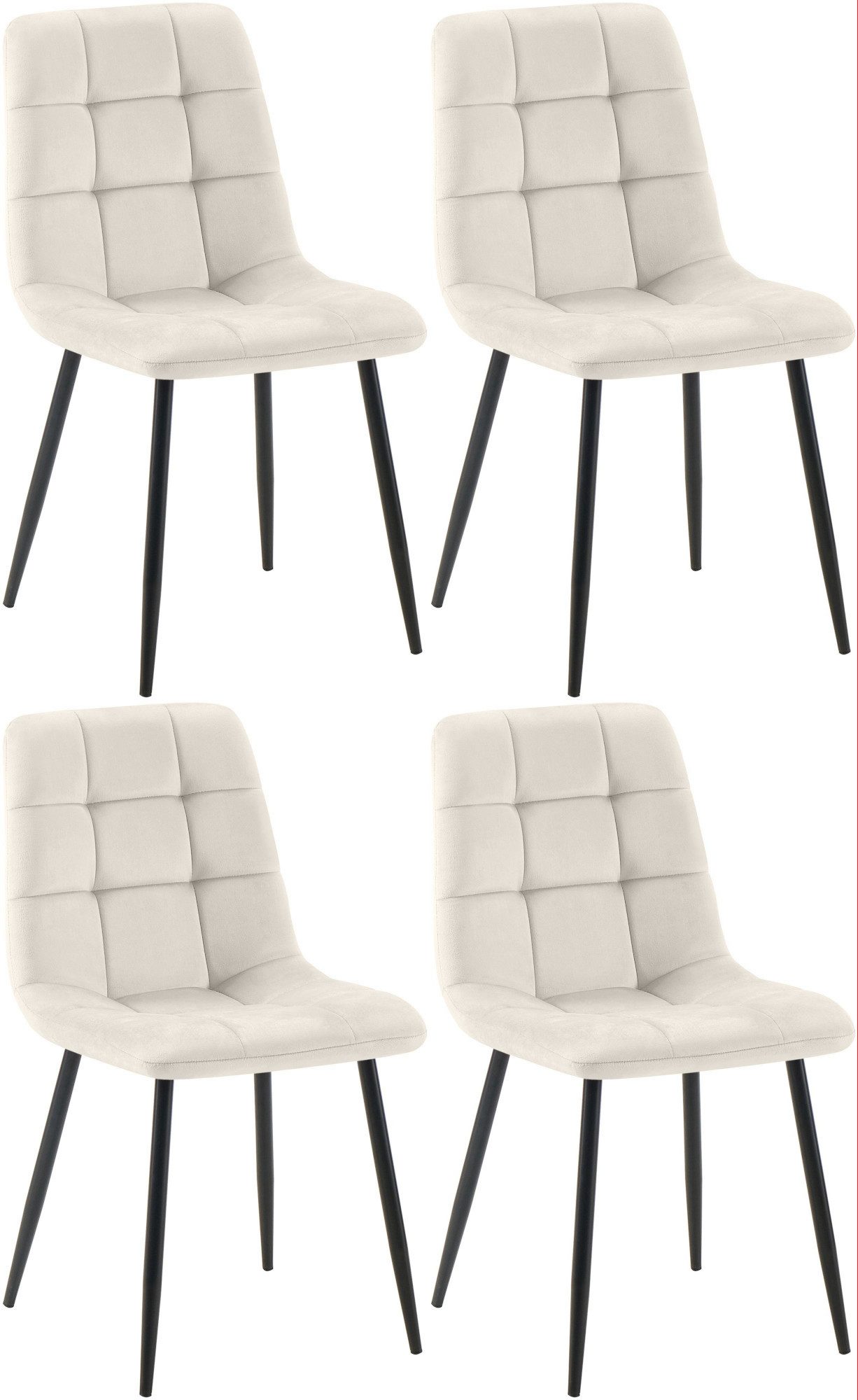 CLP Esszimmerstuhl Antibes (4er Set, 4 St), Samtbezüge, gepolstert mit Meta günstig online kaufen