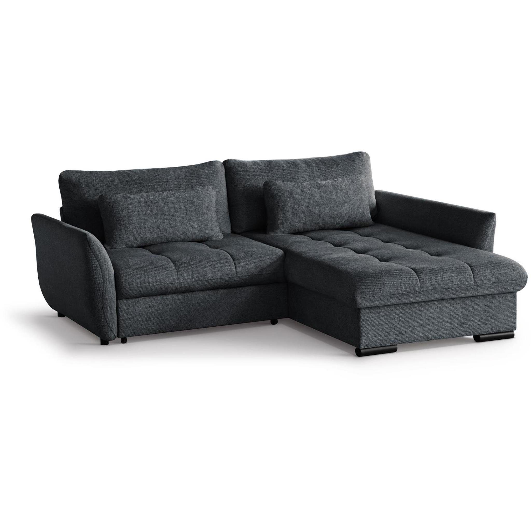 Ecksofa Caro, (bubble 240 Wohnzimmerecke, Sofa, inklusive stilvoll mit Bettkasten, Federkern 17) Corner mit Schwarz cm Beautysofa Relaxfunktion,