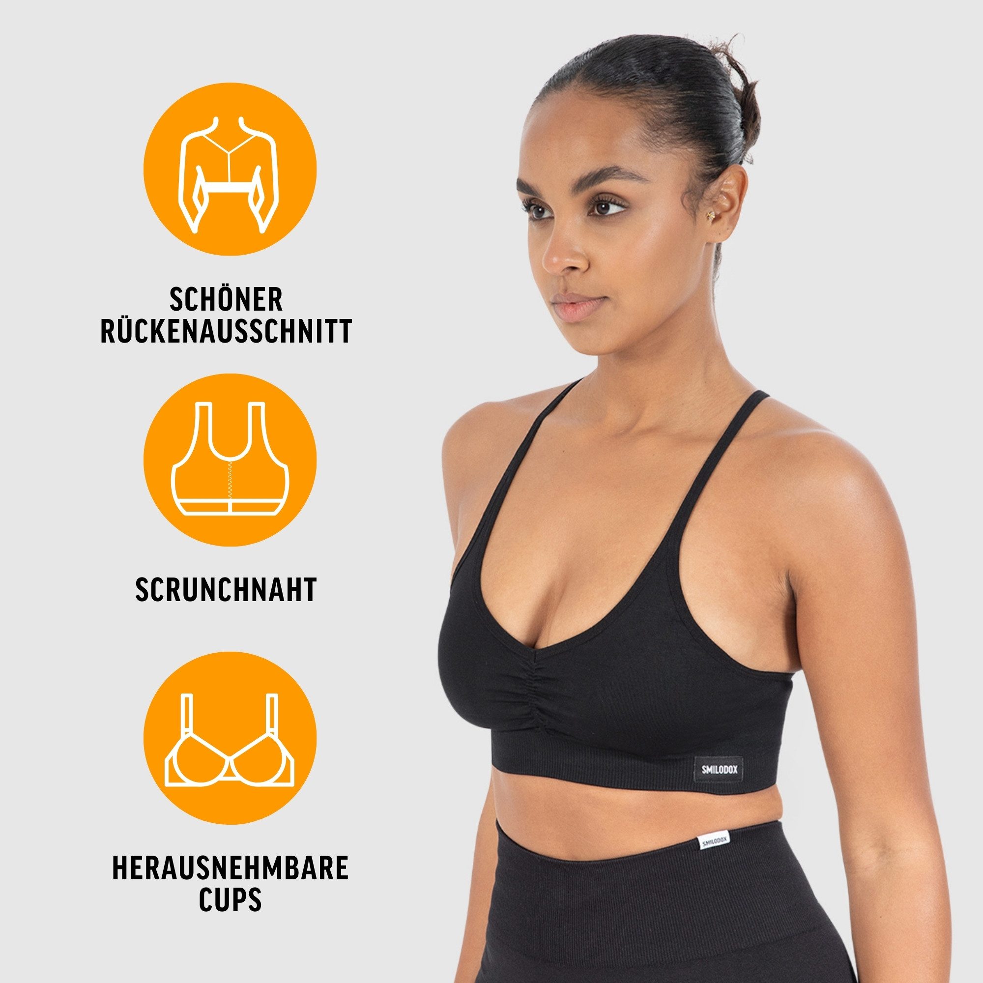 Smilodox Sport-BH Solid Scrunch Icon, Seamless Bra ohne Bügel mit verstellb günstig online kaufen
