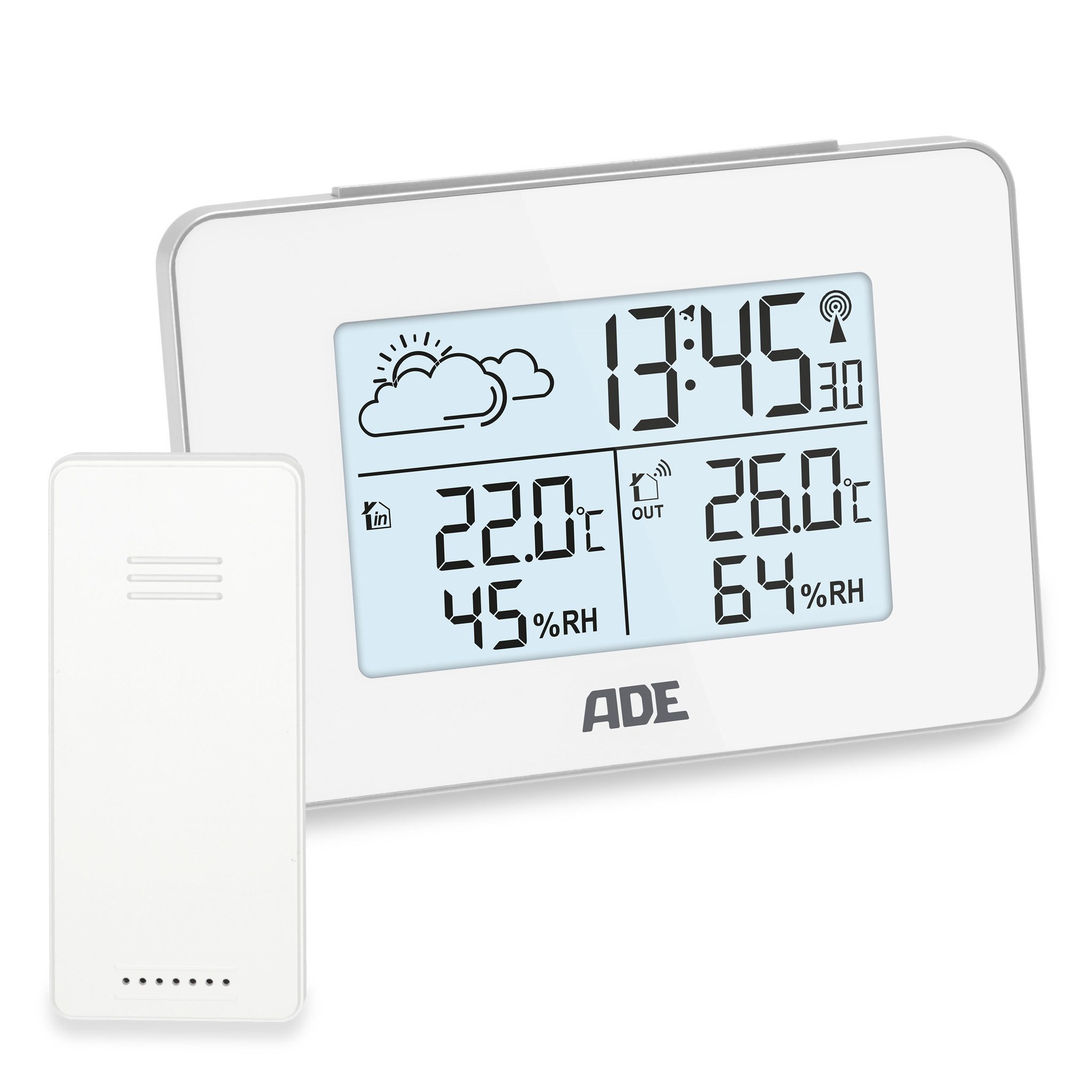 ADE WS2136 Funkwetterstation (animierte Wettervorhersage, mit Funkwecker)