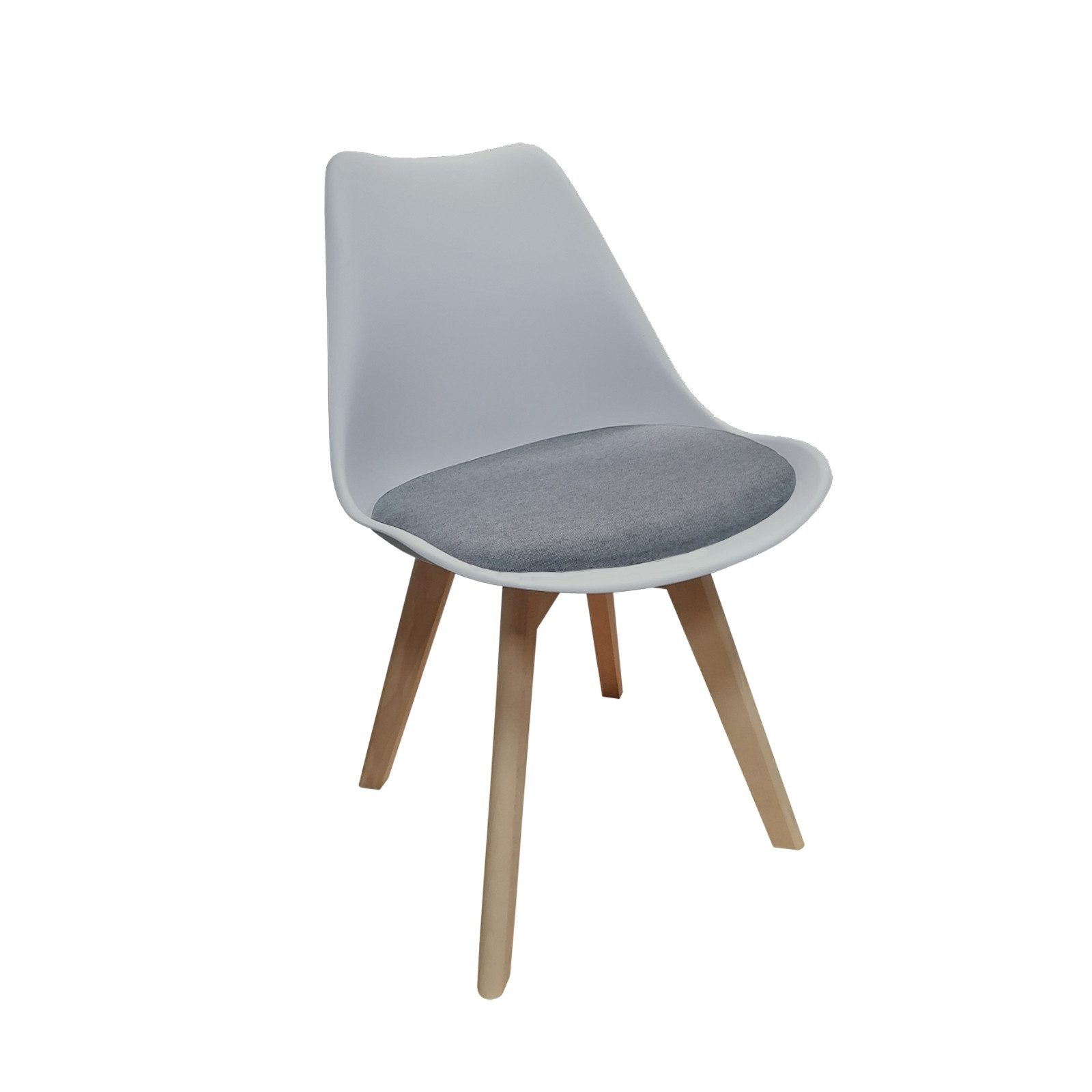 HTI-Living Esszimmerstuhl Stuhl Atlanta Hellgrau, Webstoff Dunkelgrau (Stück, 1 St), Esszimmerstuhl Kunststoffschale Webstoffbezug Holzfüße