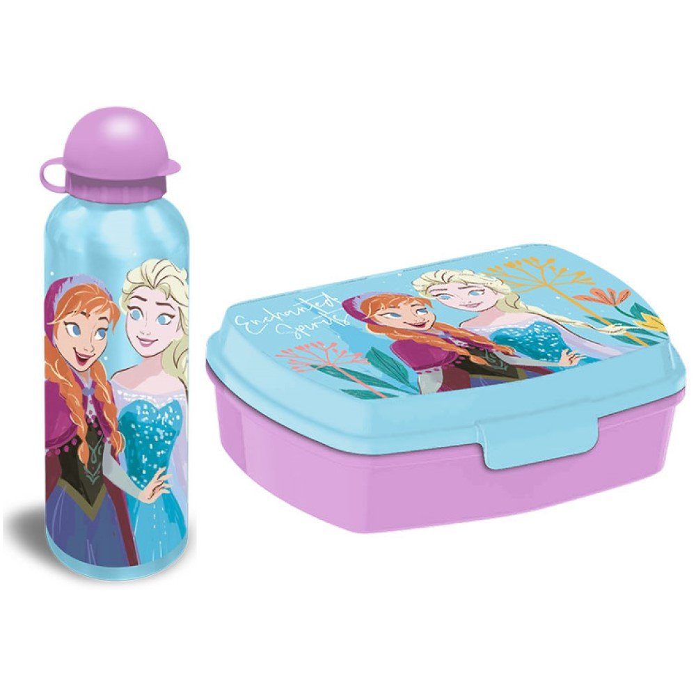 Kids Euroswan Brotdose Trinkflasche Lunchbox Kinder-Lunchbox Disney Aluminium Elsa Frozen