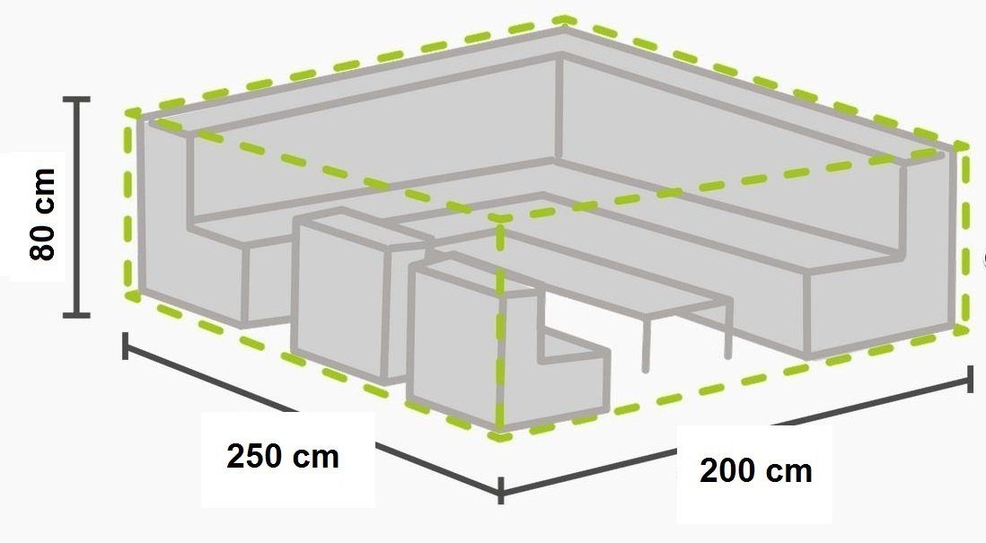 Gardissimo Gartenmöbel-Schutzhülle 250x200x80 cm 344479 Atmungsaktiv frostbeständig wasserdicht (Spar-Set, 1-St., Premium Schutzhülle Gartenmöbel), wasserdicht  – Bild 5 von 5