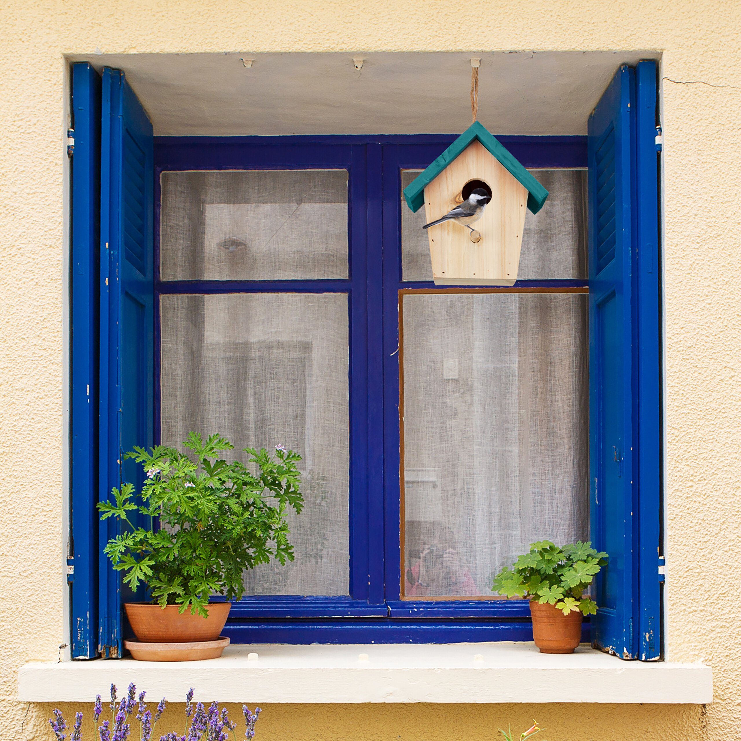 relaxdays Vogelhaus Deko Vogelhaus blaues Dach günstig online kaufen