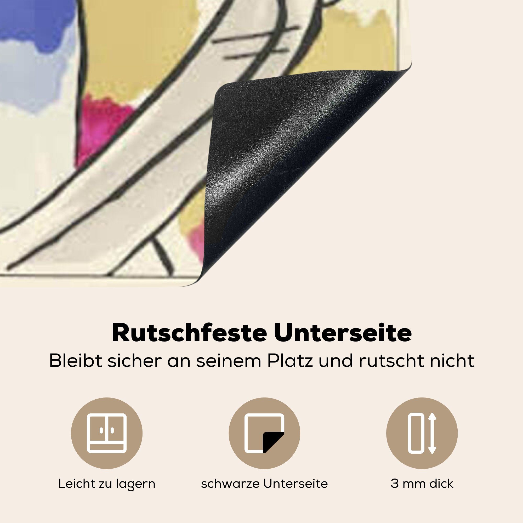 Gemälde Kandinsky, Induktionskochfeld Herdblende-/Abdeckplatte Schutz (1 Vinyl, Ceranfeldabdeckung küche, 81x52 Komposition für von MuchoWow - tlg), 4 Wassily die cm,