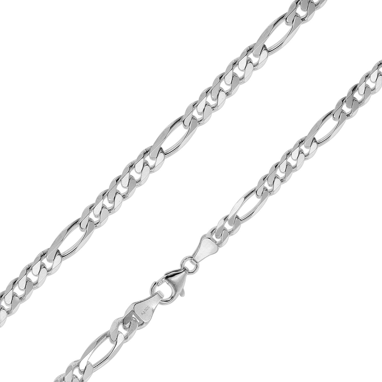 trendor Gliederarmband Figaro-Armband Silber 925 HerrenBreite 4,3 mm