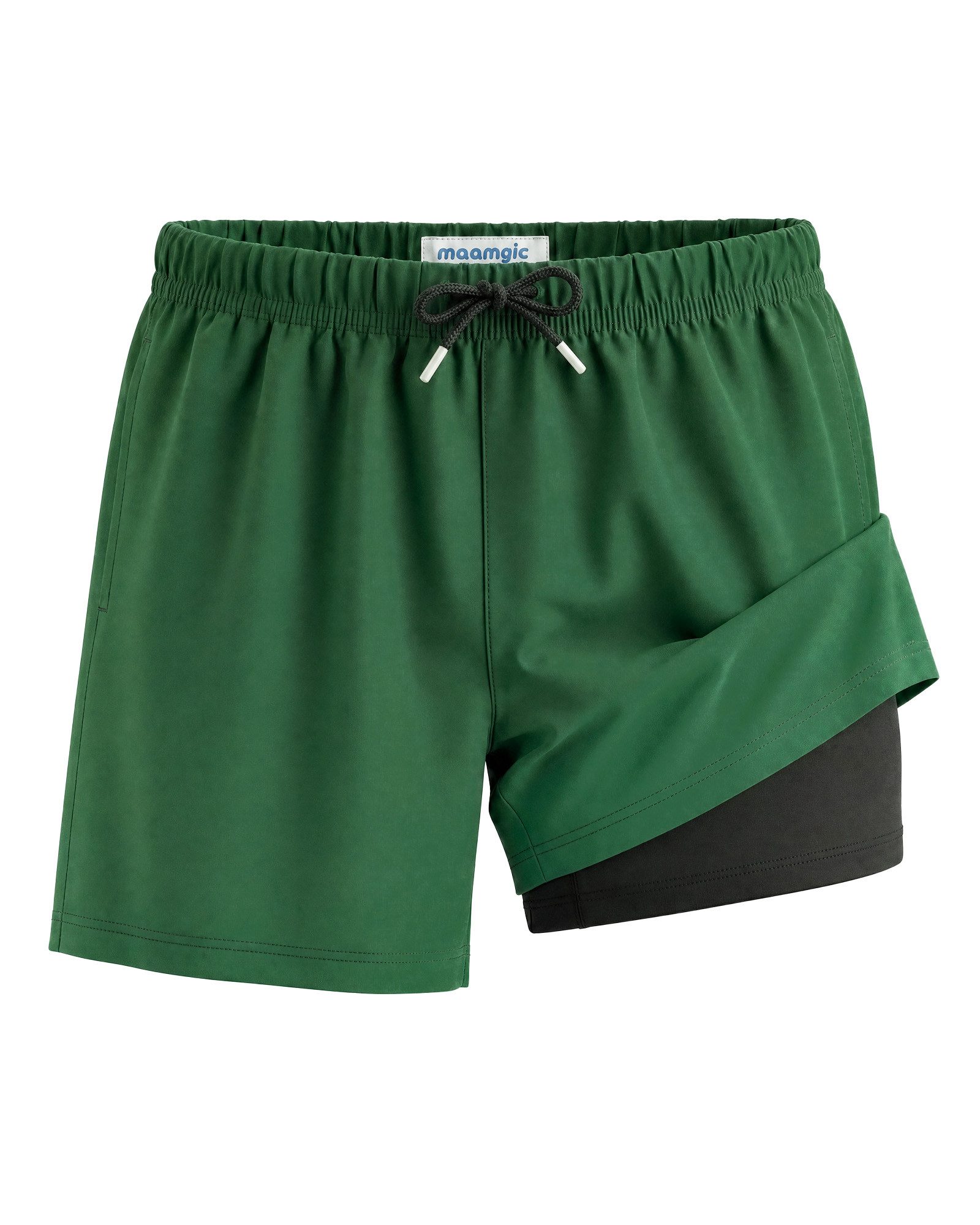 MaaMgic Badehose Shorts Jungen 2-in-1 mit verstellbarem Kordelzug (1-St) Stretch Schwimmshorts mit Innenfutter für Strand und Schwimmbad