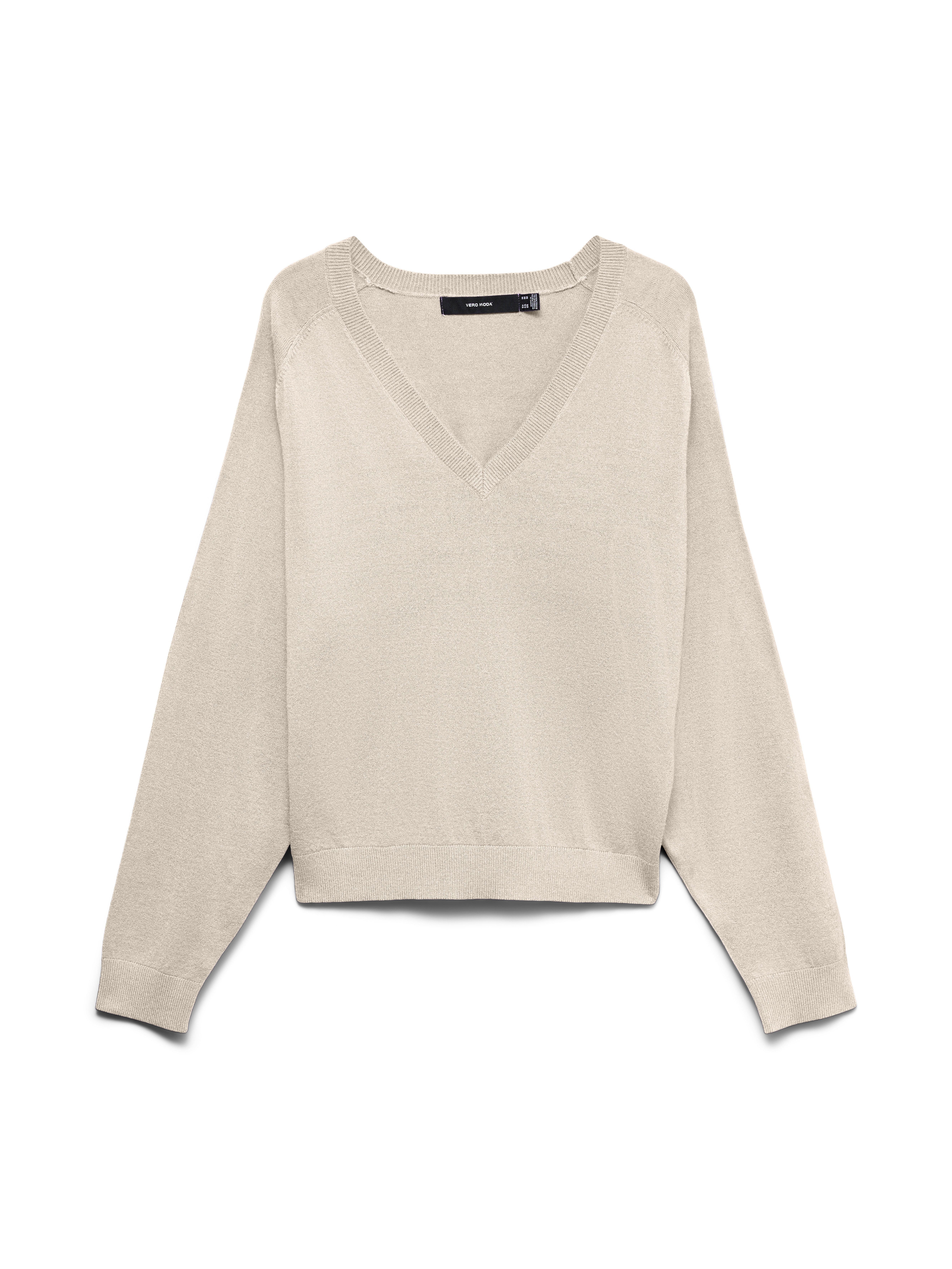 Vero Moda Strickpullover VMHOLLY KARIS LS V-NECK PULLOVER BOO Viskosemischung