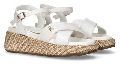 Tommy Hilfiger PLATFORM SANDAL Keilsandalette, Sommerschuh, Sandale, Keilabsatz, mit modischer Bastsohle