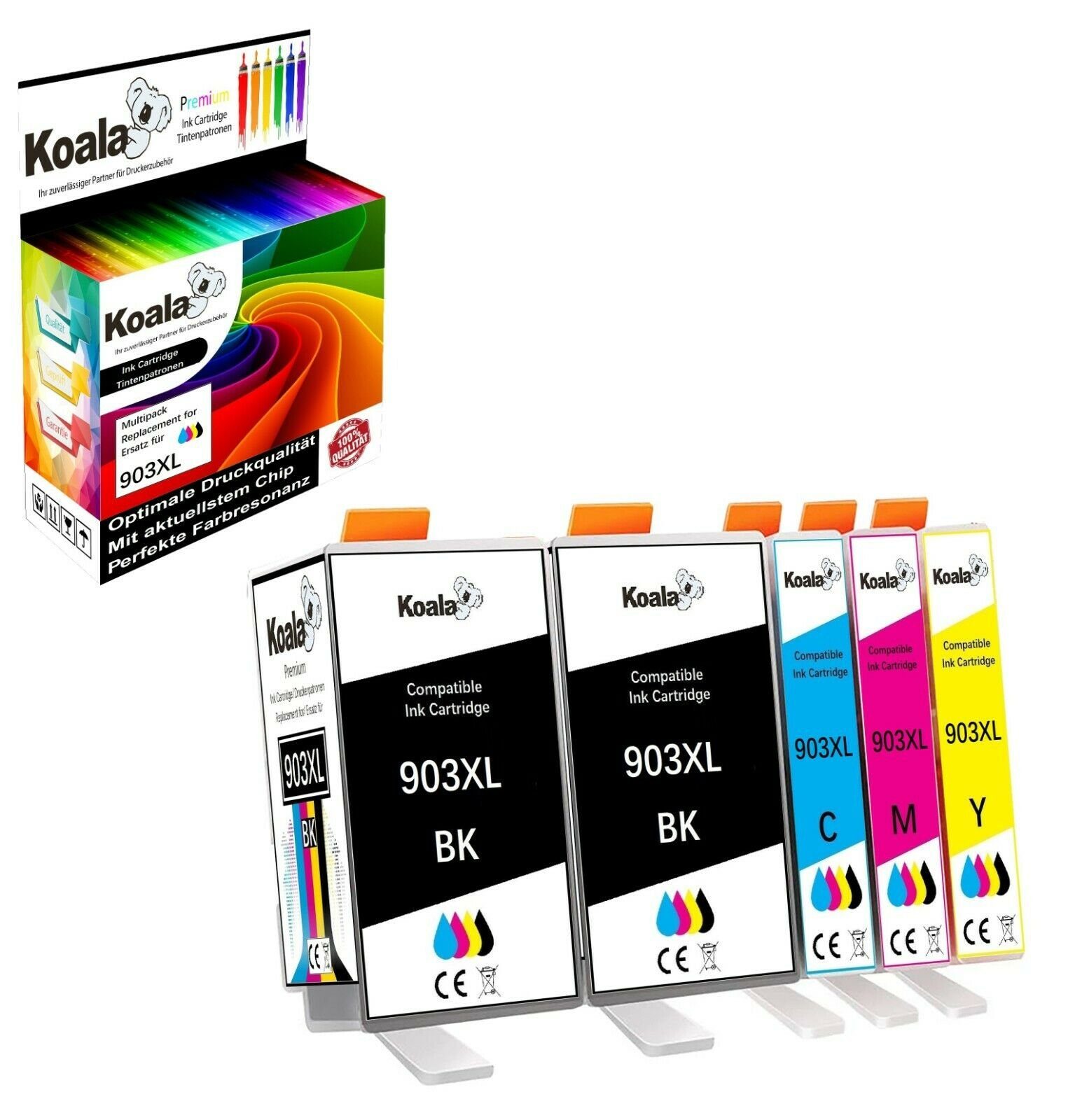 Koala 903XL Multipack HP OfficeJet XL Druckerpatronen Officejet 6950 für HP (Packung, 6950 6970, 5er 6960 903XL 6974) HP 6951 Pro 6960 Pro Tintenpatrone 903 6970