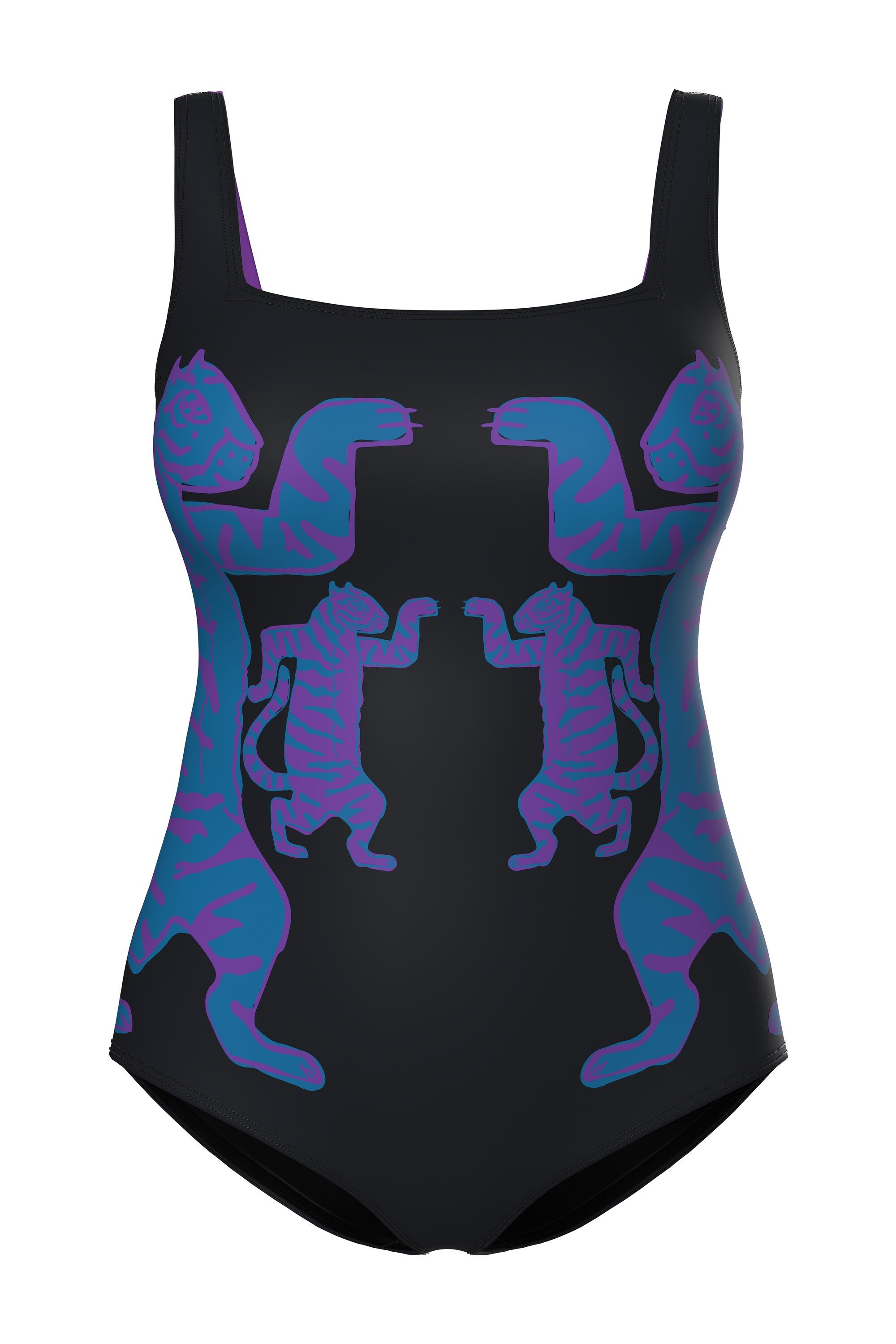 Ulla Popken Badeanzug Badeanzug Tiger Softcups recycelt günstig online kaufen