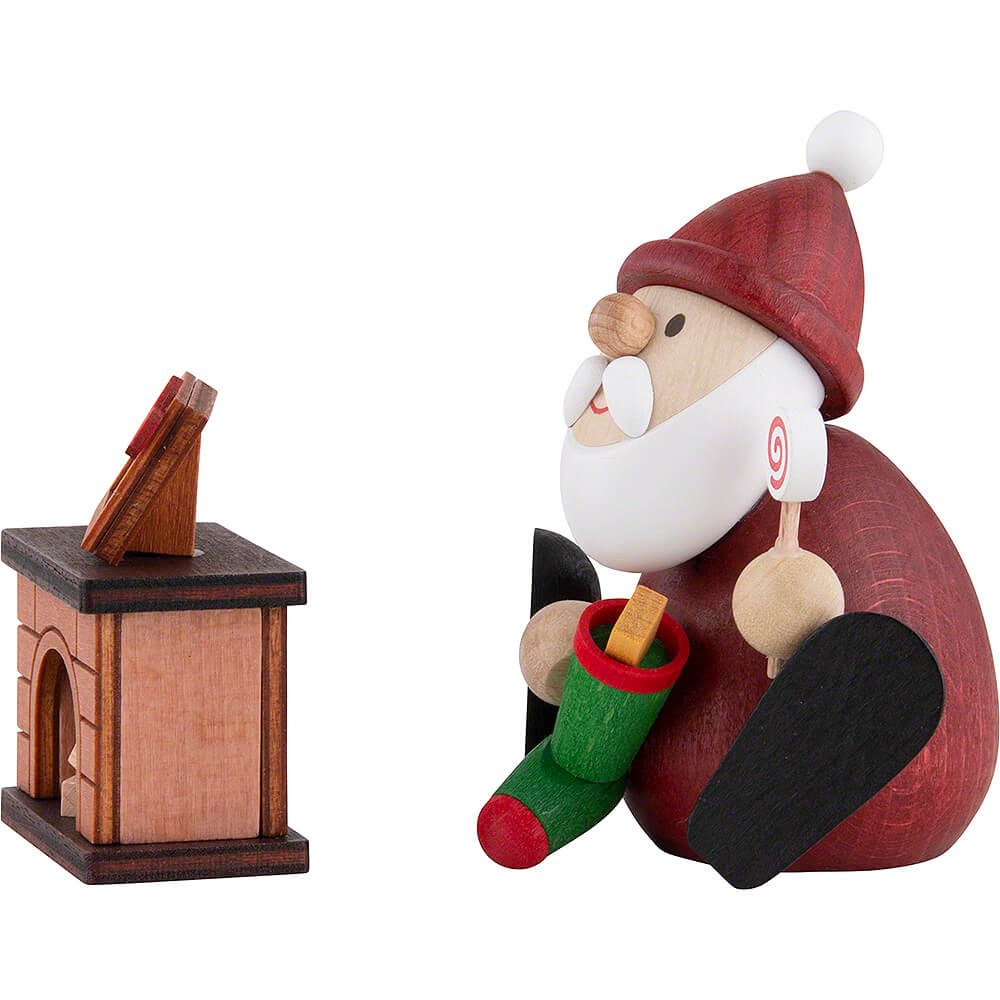 Ullrich Kunsthandwerk Dekofigur Weihnachtsmann mit Kamin (8,5cm) von Ullrich Kunsthandwerk