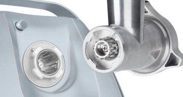 BOSCH Fleischwolf ProPower MFW45020, 500 W, Edelstahl Loch-Scheiben 3,8 + 8mm, Stopfer, Kebbe- und Wurst-Aufsatz