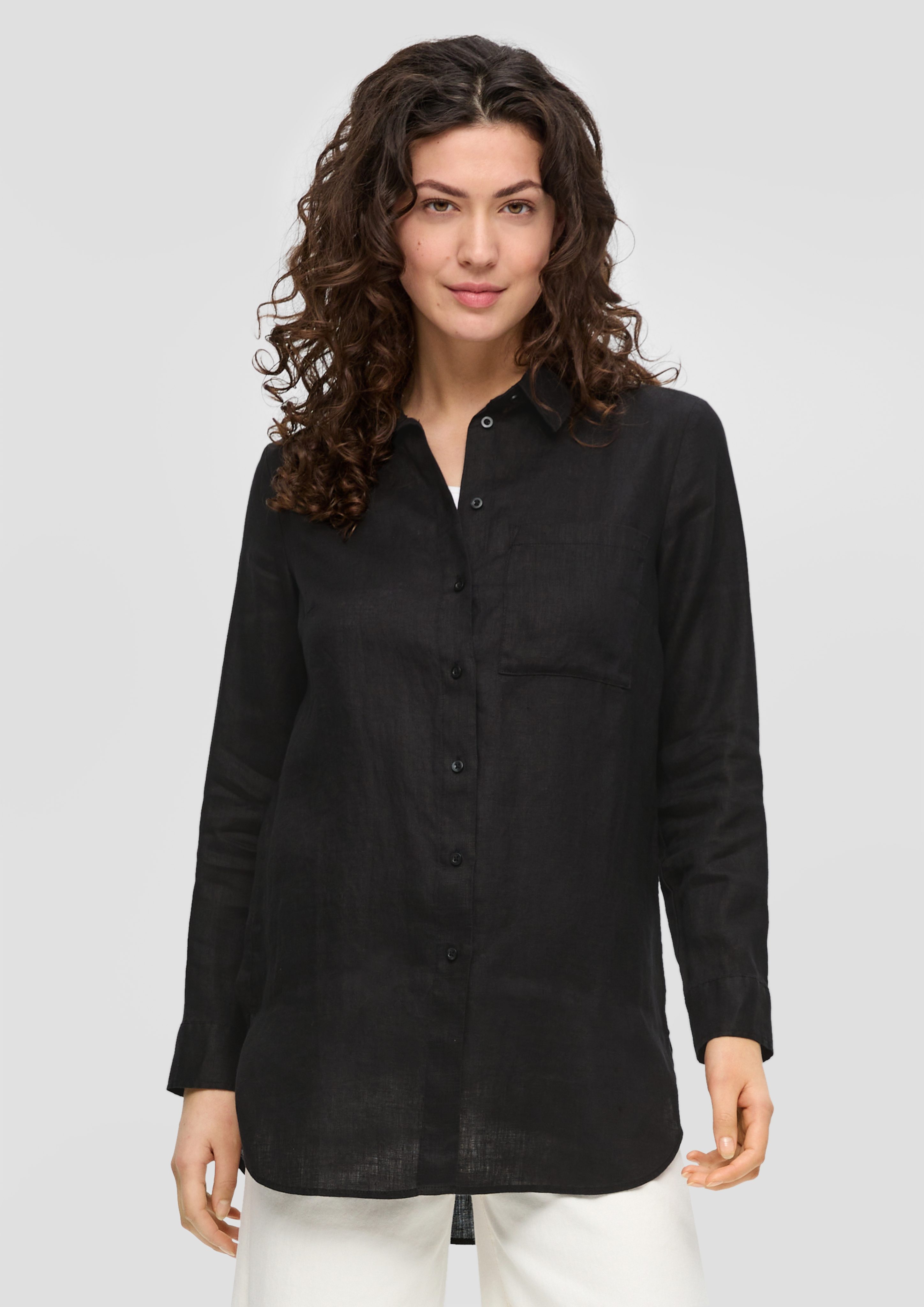 s.Oliver Langarmbluse Lange Bluse aus Leinen günstig online kaufen