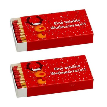 CEPEWA Feuerzeug Streichhölzer 'Frohe Weihnachten' 8er Set 4 Motive 12,5x2x6,5cm Karton