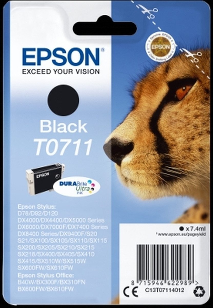 Epson Tintenpatrone Epson C13T07114012 schwarz (10 Stück) Nachfülltinte (x)