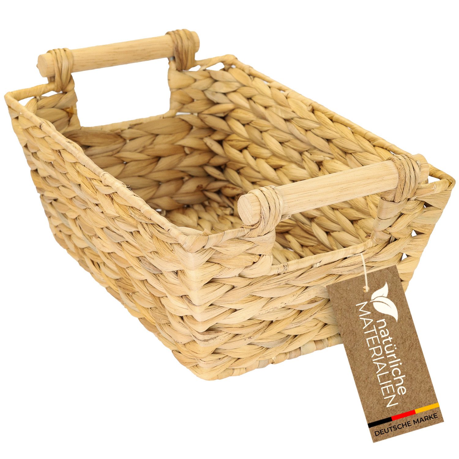 HMF Aufbewahrungskorb Aufbewahrungskorb mit Holzgriffen, Korb geflochten au günstig online kaufen