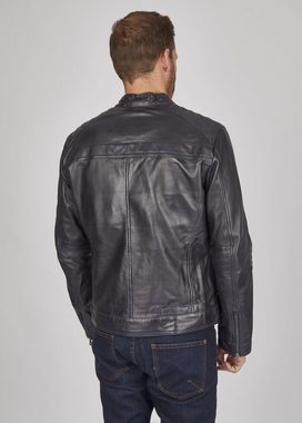 bugatti Lederjacke BUAMADEO mit Stehkragen und Druckknopfriegel