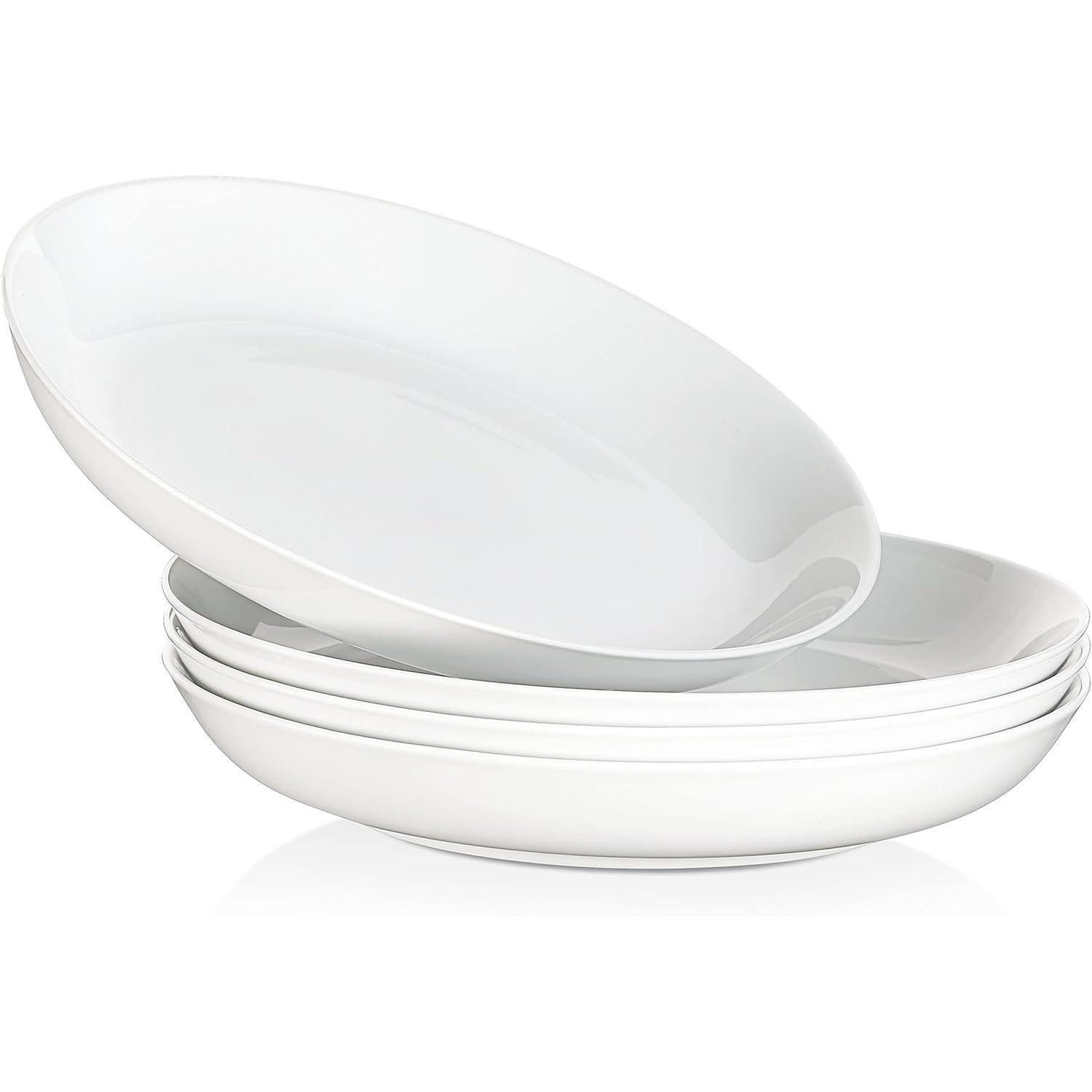 LuxusKollektion Pastateller 4x Pastateller/Suppenteller Cremeweiß 1360ml