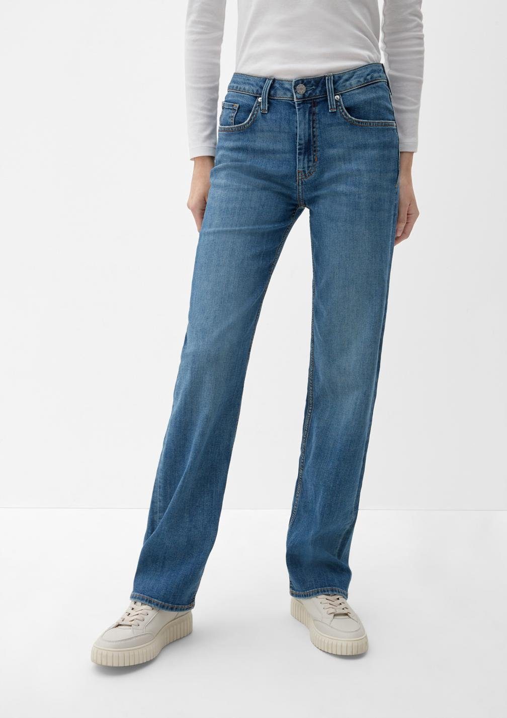 s.Oliver leichter Fit Leg Waschung, KAROLIN / / rise Blau Mid Comfort-fit-Jeans mit Straight Relaxed