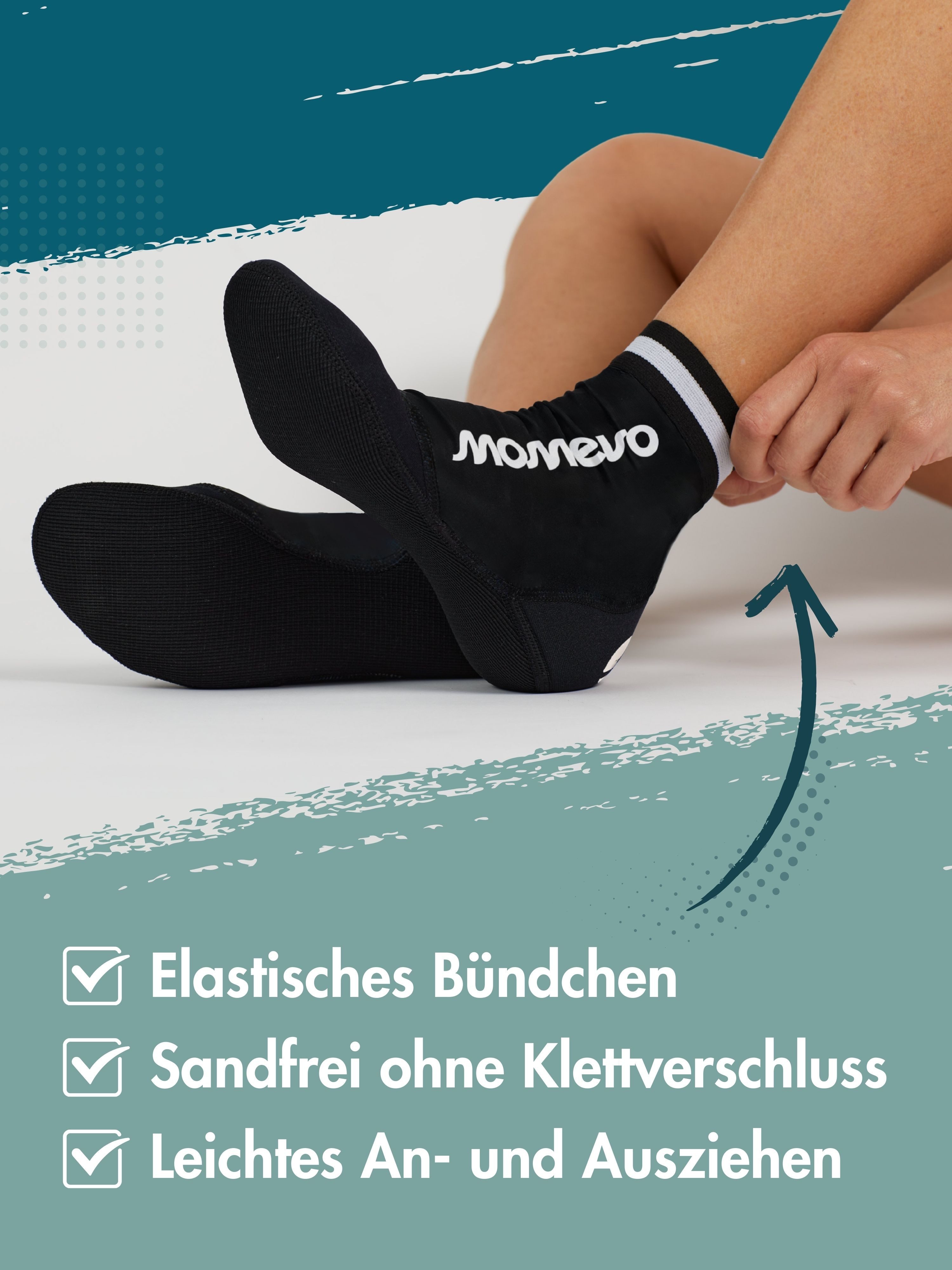 Momevo Neoprensocken Beachvolleyball Socken aus Neopren Schützende Beachsocken Herren Damen weich, leicht, robust