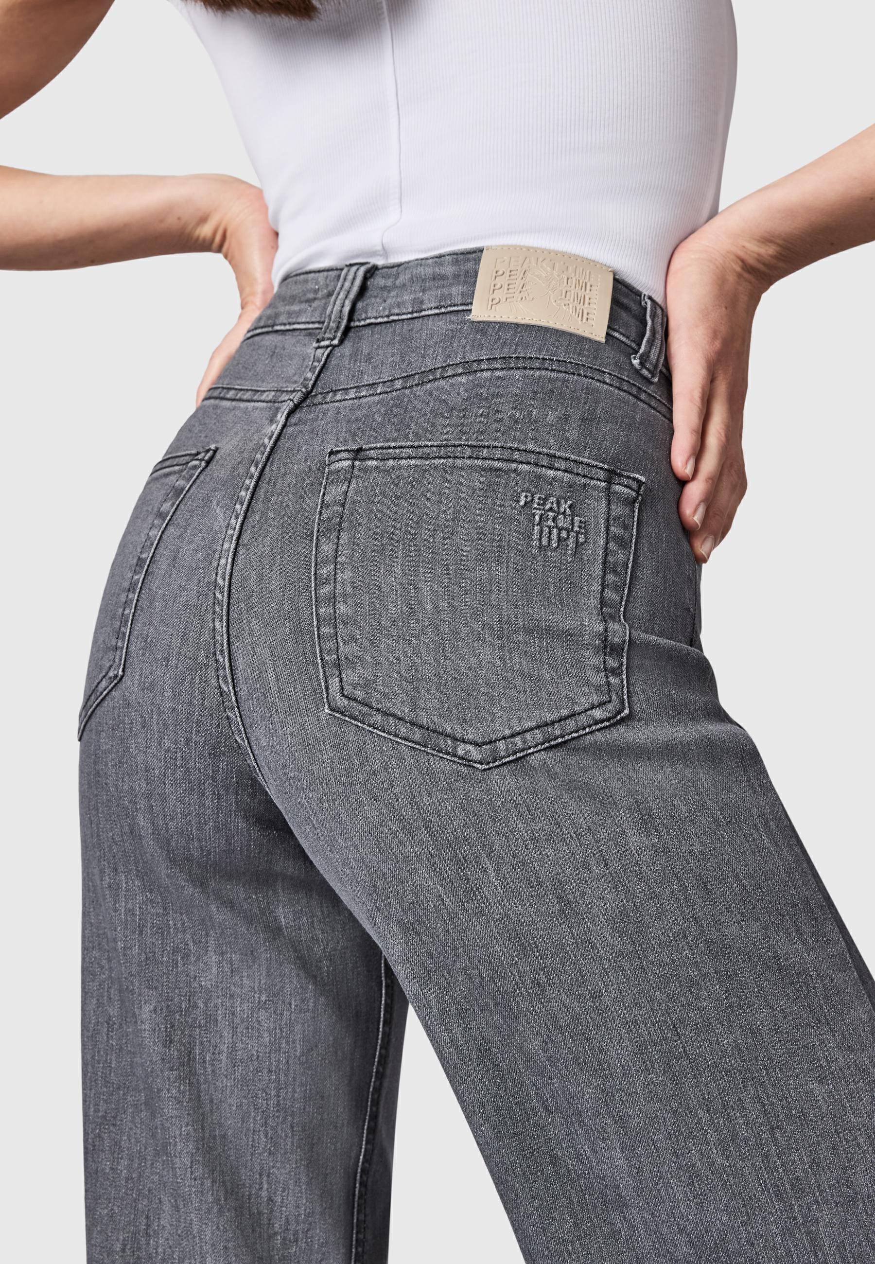 PEAK TIME Weite Jeans Eklipsa Damen Wide Leg Jeans mit Logoprägung