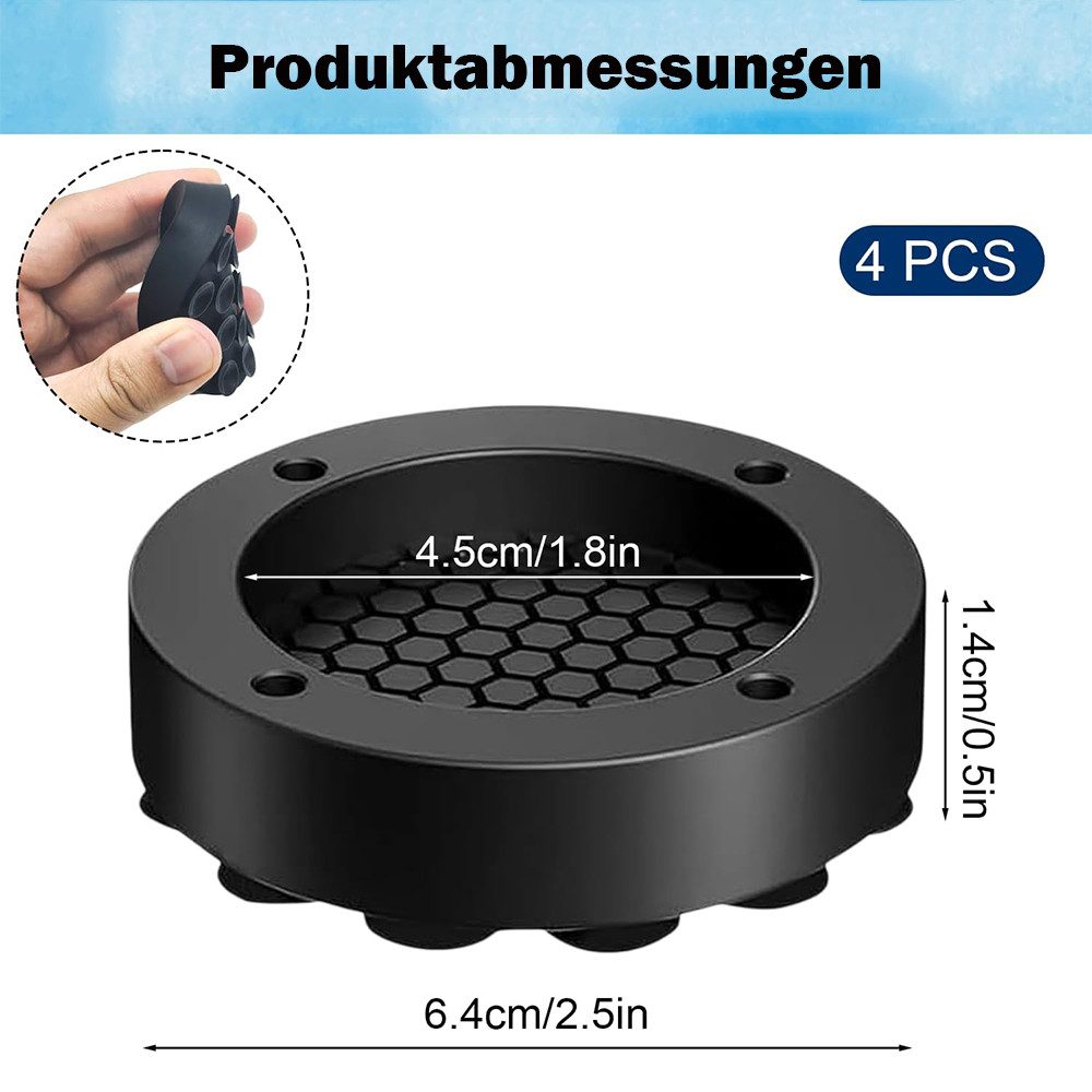 TUWENA Vibrationsdämpfer 4 Stück Waschmaschine Antirutschmatte,Schwingungsdämpfer Waschmaschine, Silikon Universal Antirutschmatte Füße für Kühlschrank Waschmaschine