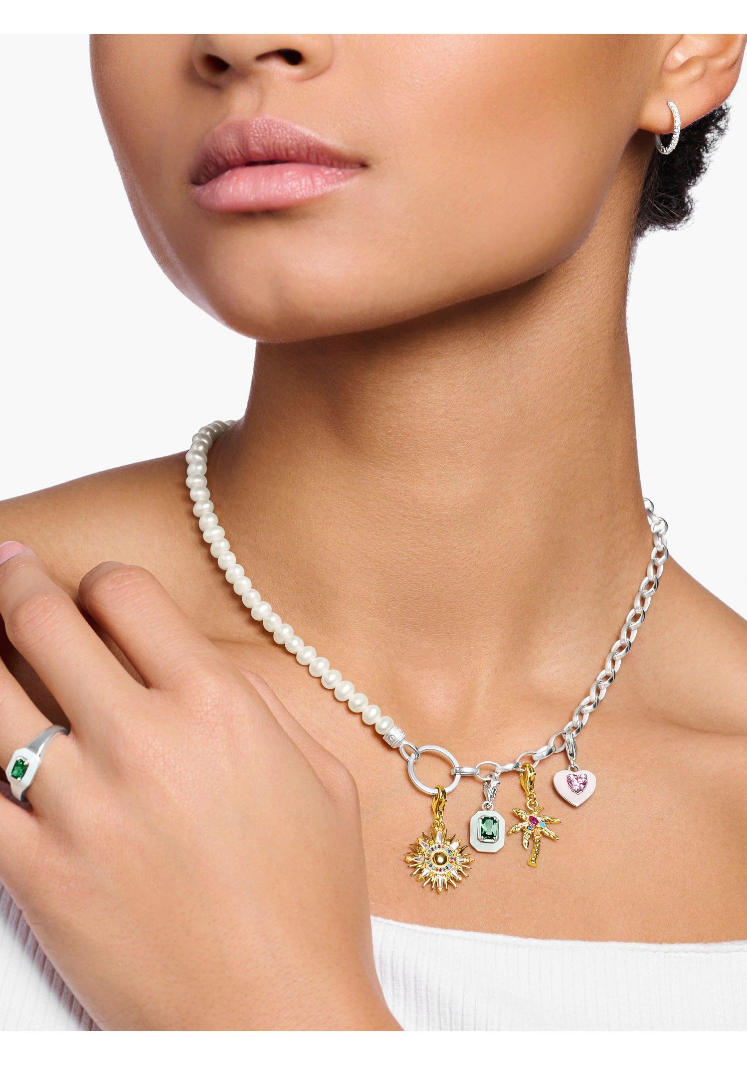 THOMAS SABO Charm-Einhänger Sonne, mit Glas-Keramik Stein