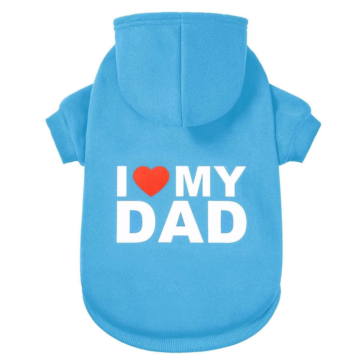 LuxusKollektion Hundepullover Hundepullover Kapuze I Love My Dad Blau XS