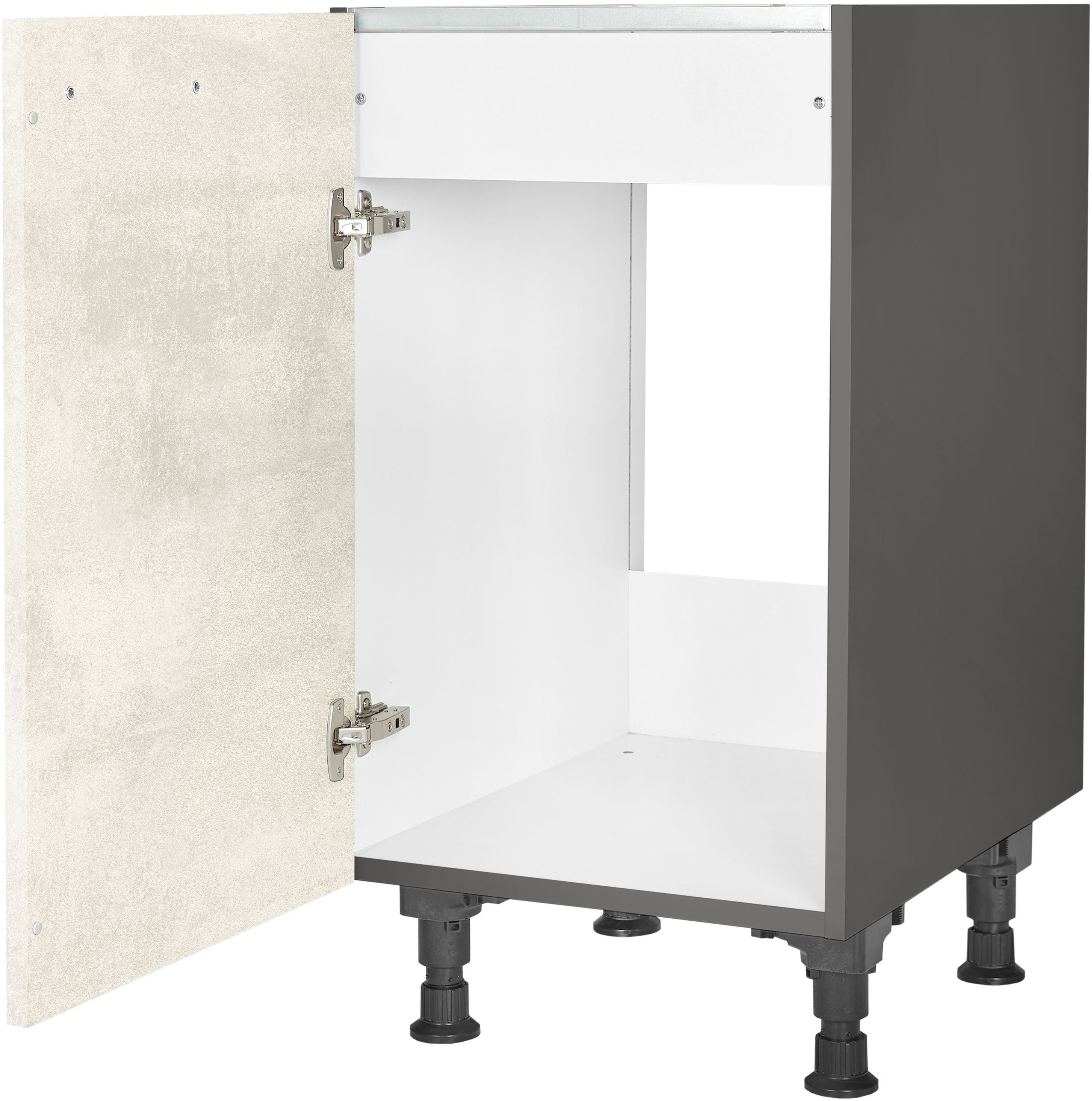 nobilia® Spülenschrank "Riva", Ausrichtung wählbar, vormontiert, in den Breiten 45 und 60 cm, mit höhenverstellbaren Sockelfüßen