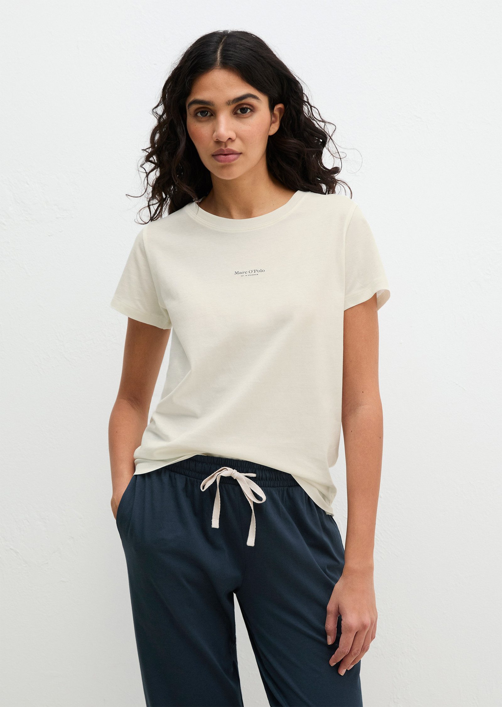 Marc O'Polo Pyjamaoberteil Mix N Match Cotton Top SS mit Rundhalsausschnitt günstig online kaufen