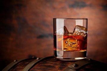 Lasernauten Whiskyglas Whisky Set mit 2 Gläsern, Glaskaraffe und 8 Whiskysteinen in Holzbox, 12-teilig