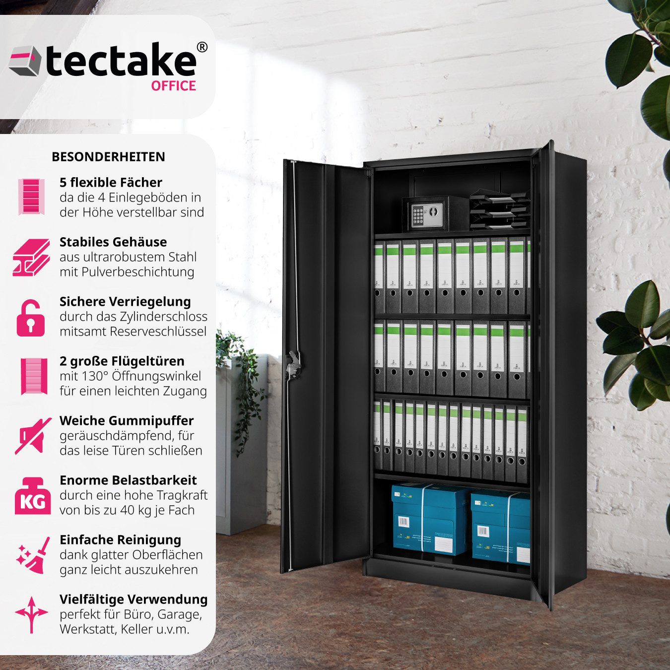 tectake Aktenschrank Blain (Komplettset, 1-St., inkl. günstig online kaufen