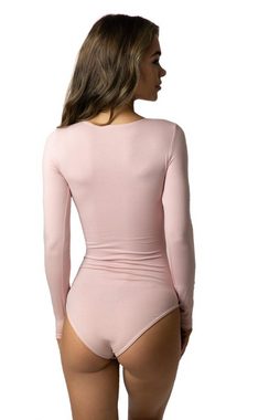 Alkato Langarmbody Bodysuit Damenbody mit Rundhalsausschnitt