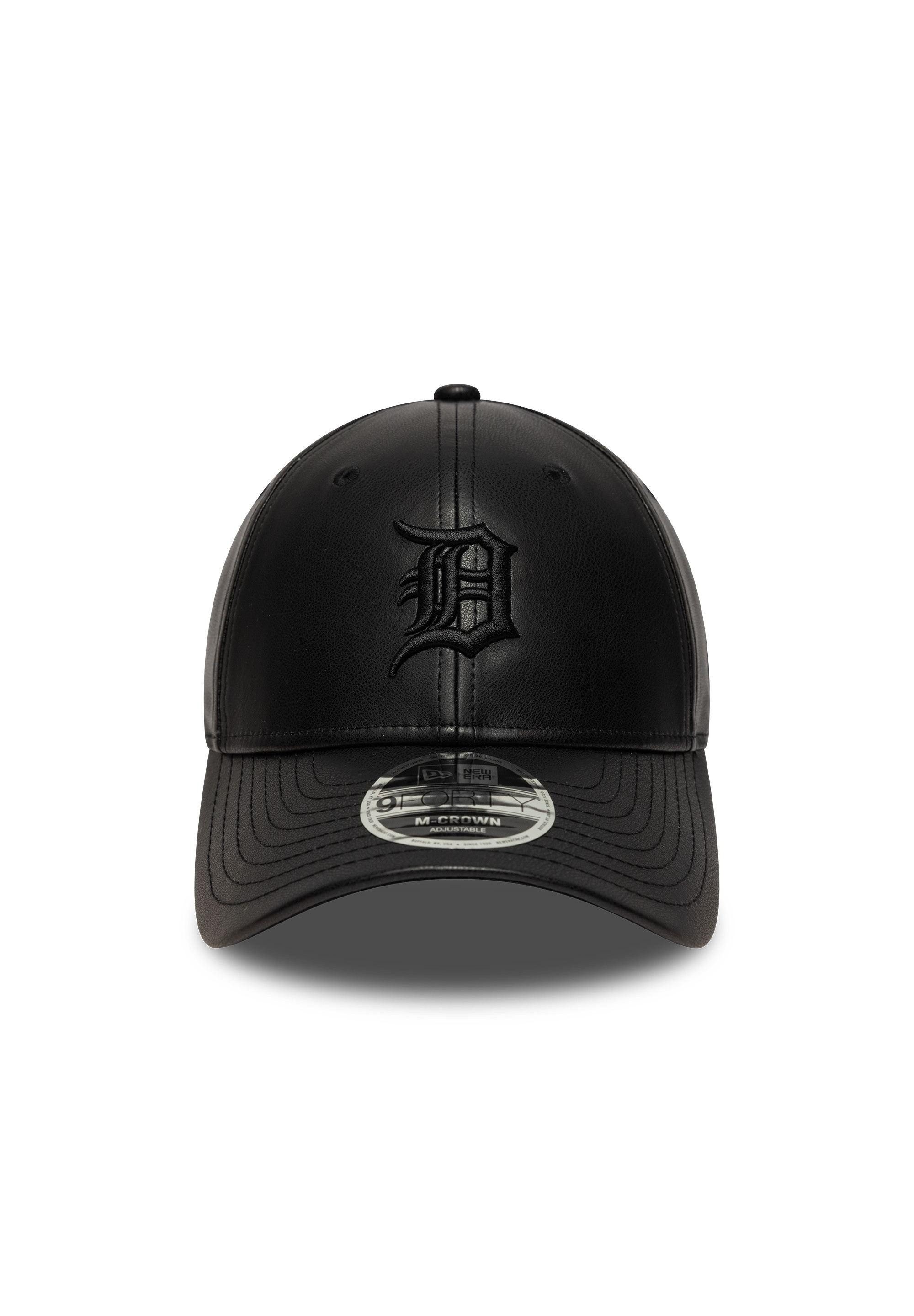 New Era Baseball Cap Detroit Tigers New Era PU 9Forty M-Crown Cap Kunstleder Schwarz (1-St)