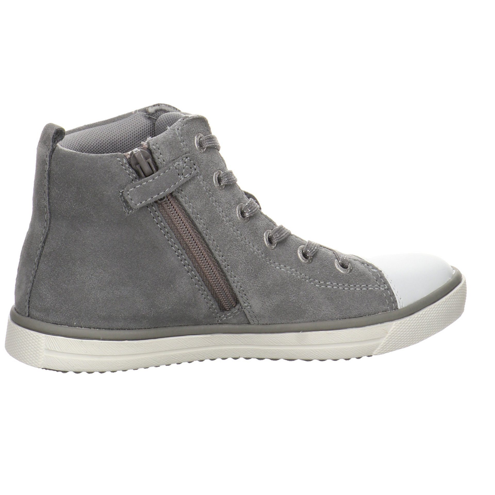 grau-mittel Veloursleder High-Top Sneaker Sneaker gemustert Lurchi Starlet Veloursleder