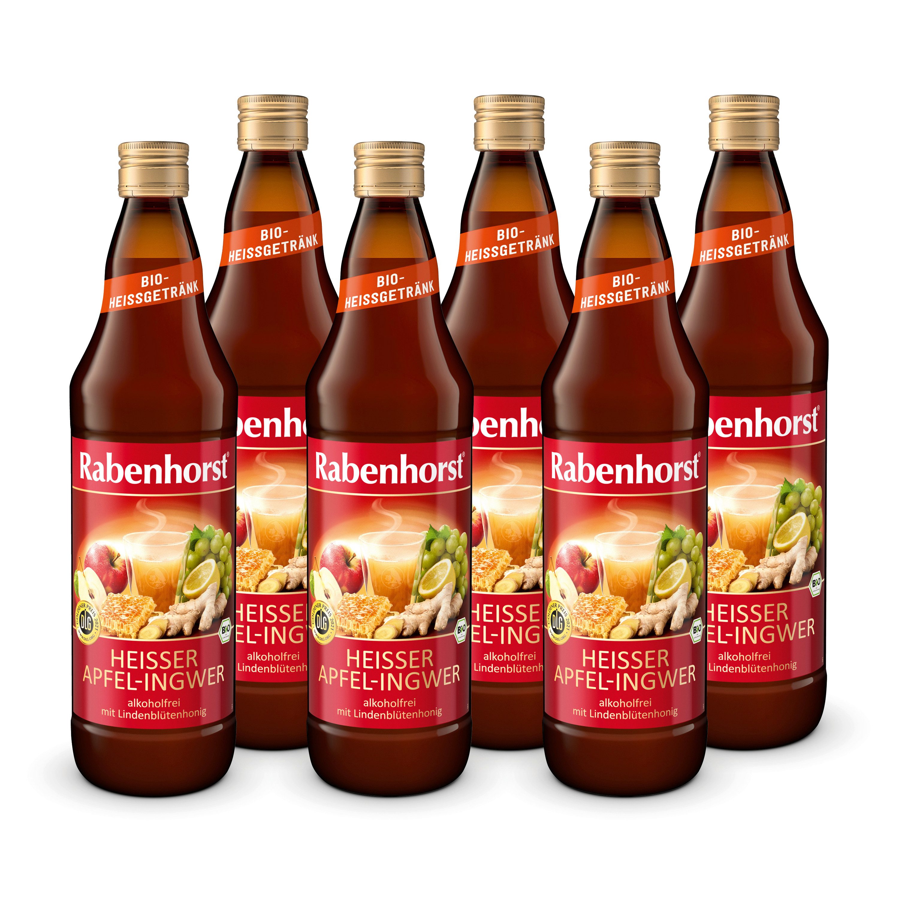 Haus Rabenhorst Saft RABENHORST Heißer Apfel-Ingwer BIO 6er Pack (6 x 700 ml), 0,7 l