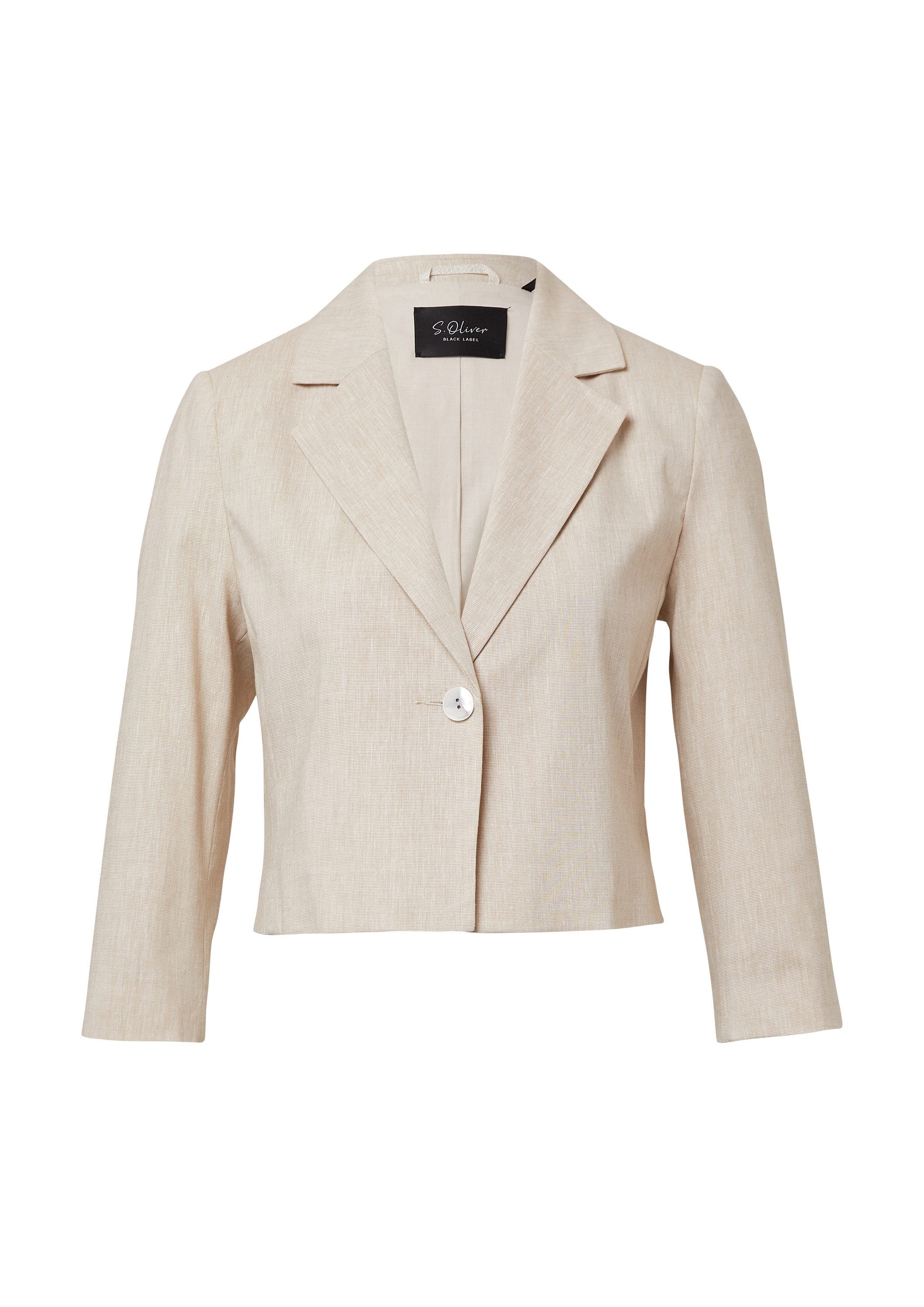 s.Oliver Jackenblazer Indoor-Blazer Cropped Blazer aus Leinenmix