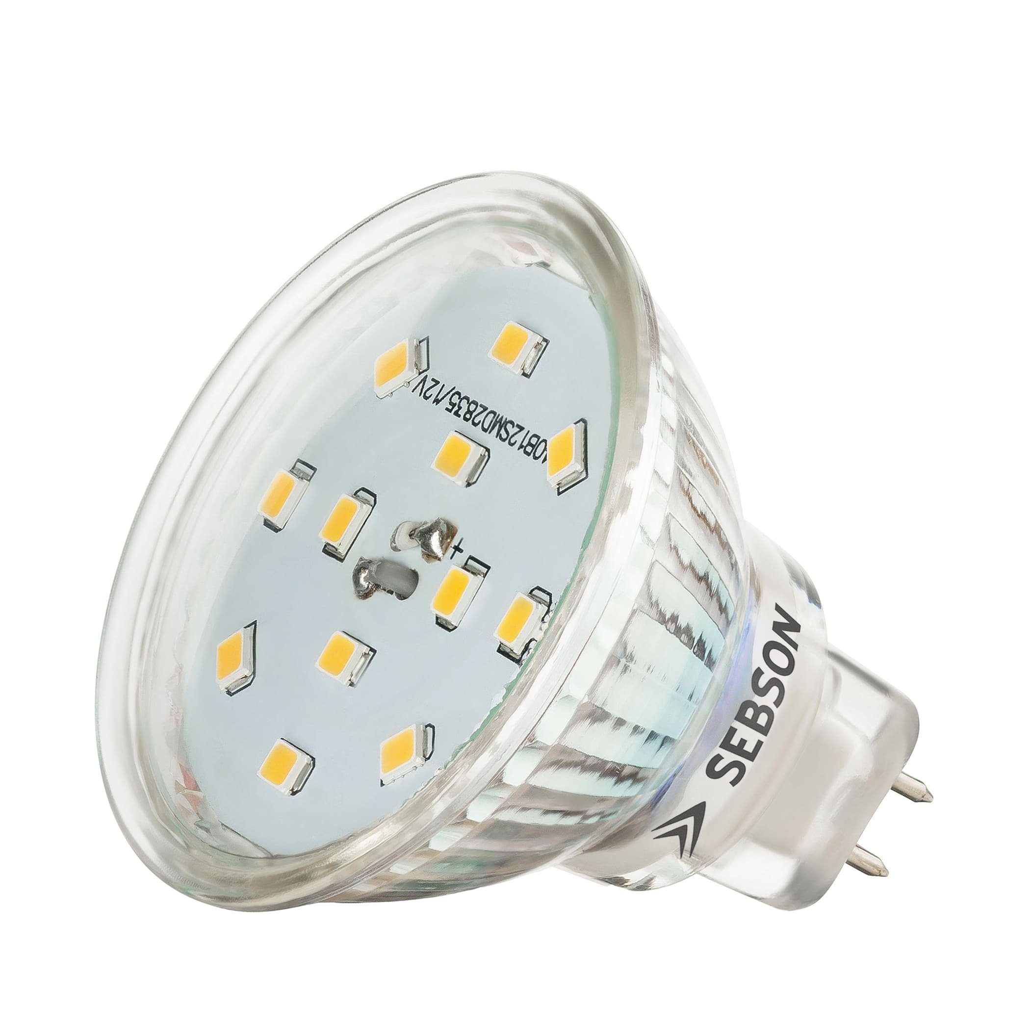 SEBSON LED-Leuchtmittel LED Lampe GU5.3 / MR16 5W warmweiß 12V Leuchtmittel Einbaustrahler
