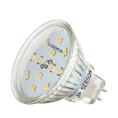 SEBSON »LED Lampe GU5.3 / MR16 5W warmweiß 3000K 420lm, Ra97, 12V DC LED Leuchtmittel, Einbaustrahler flimmerfrei« LED-Leuchtmittel