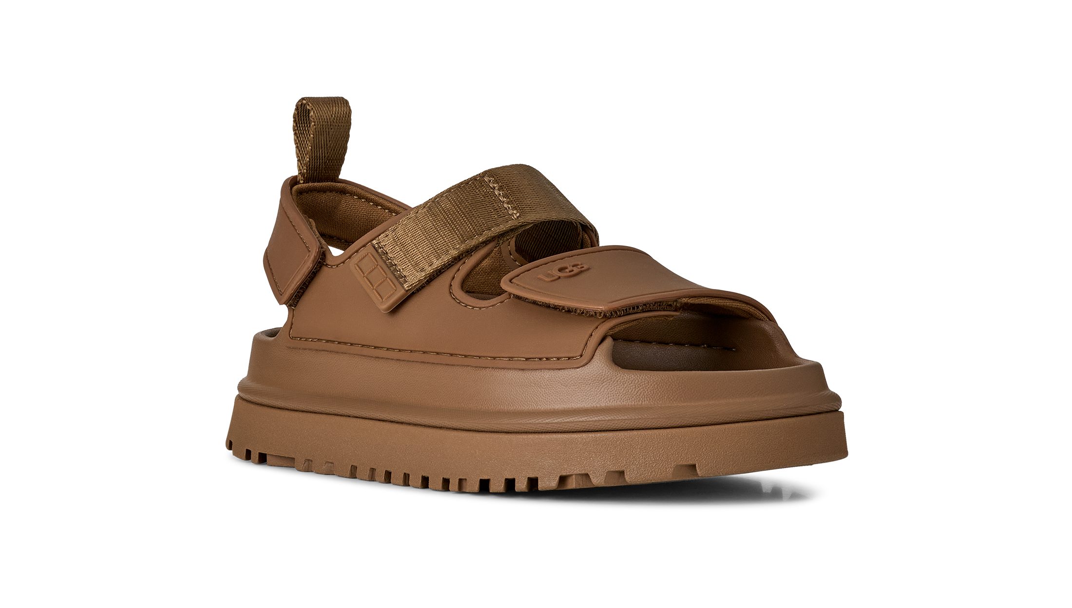 UGG K GOLDENGLOW Badesandale, Sommerschuh, Poolslides, Plateauabsatz, mit Klettverschluss