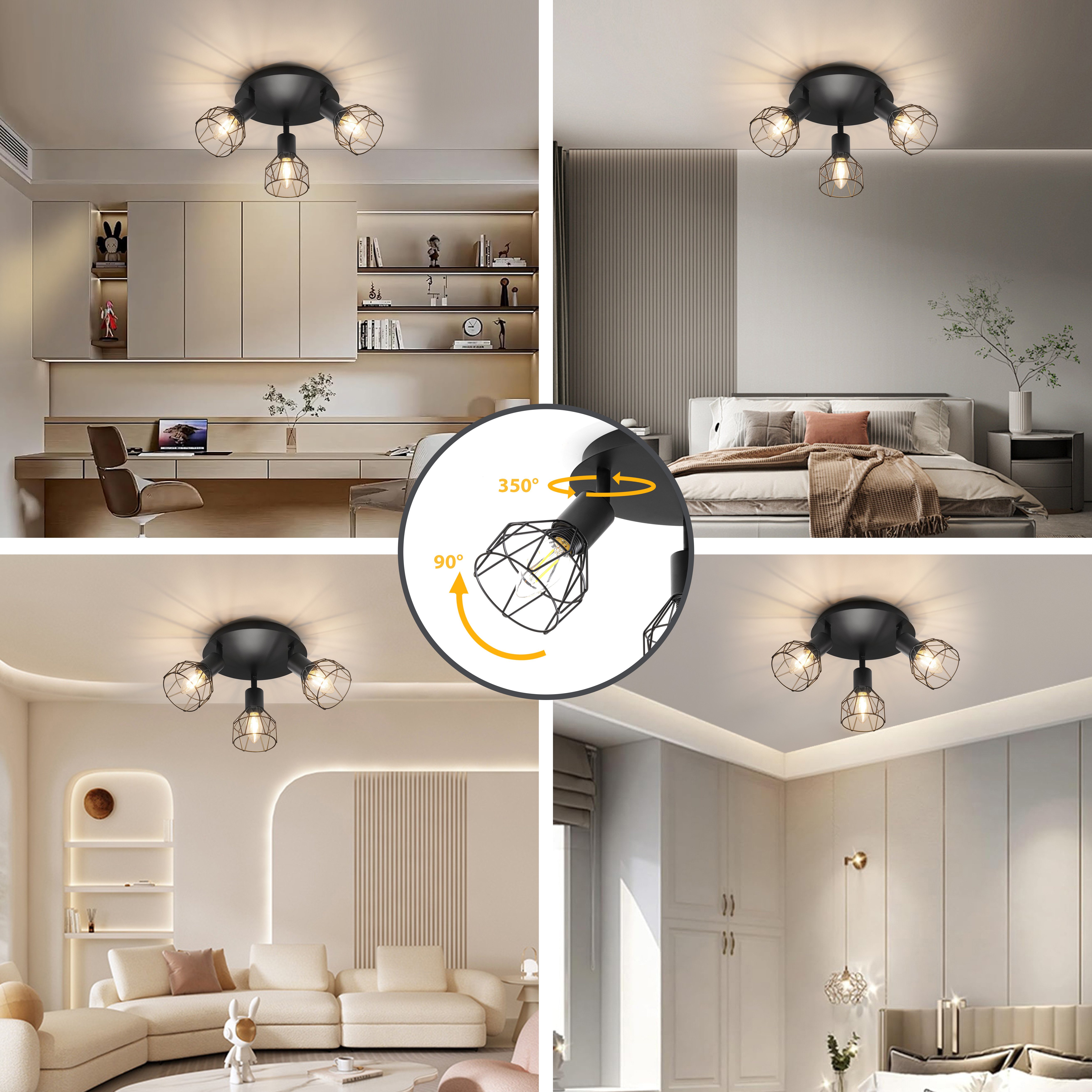 Zedelmaier Deckenstrahler Deckenleuchten 2/3/4 Flammig Deckenspots 40W E14 günstig online kaufen