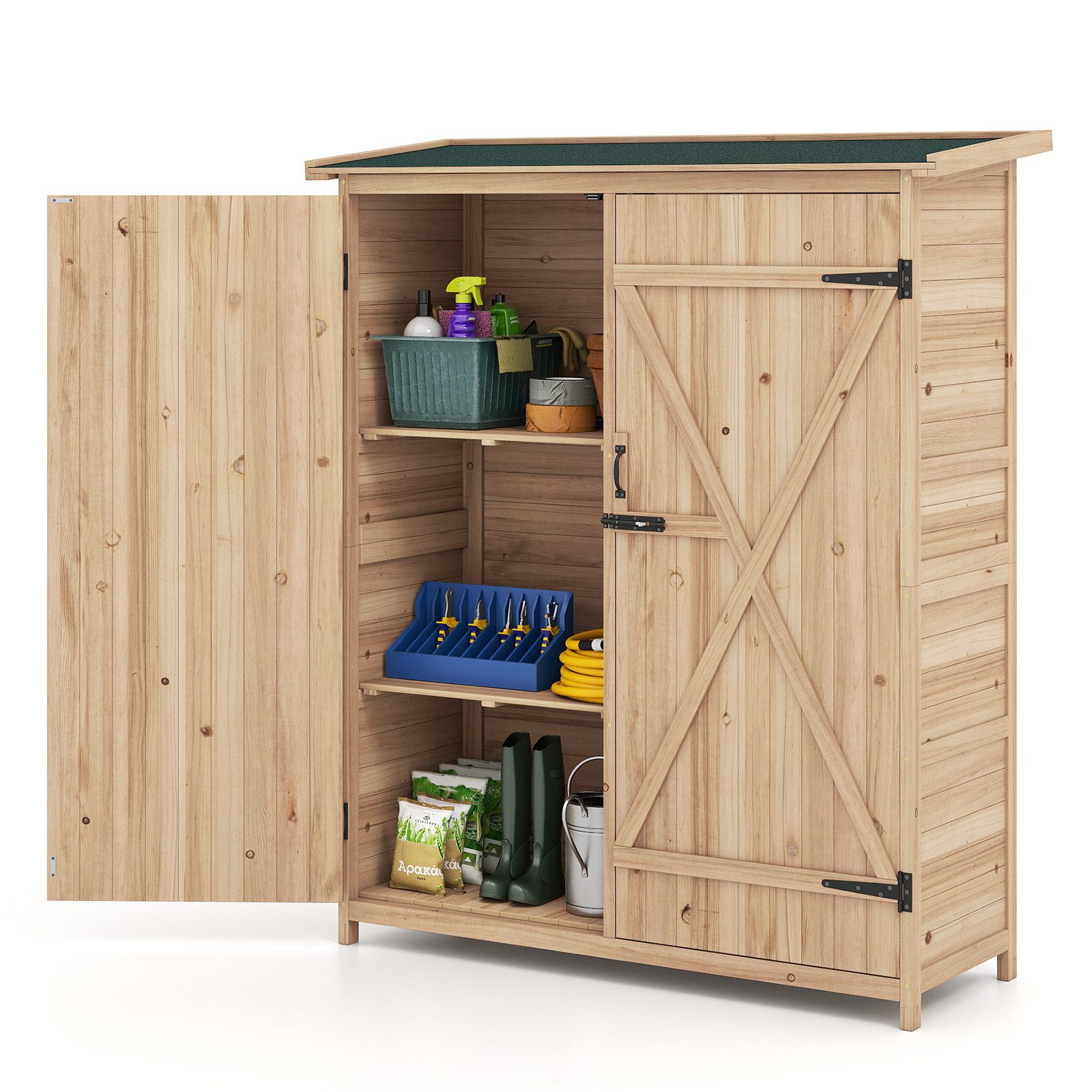 COSTWAY Geräteschrank (1-St) Außenschuppen, Gartenschrank, Gerätehaus für Garten