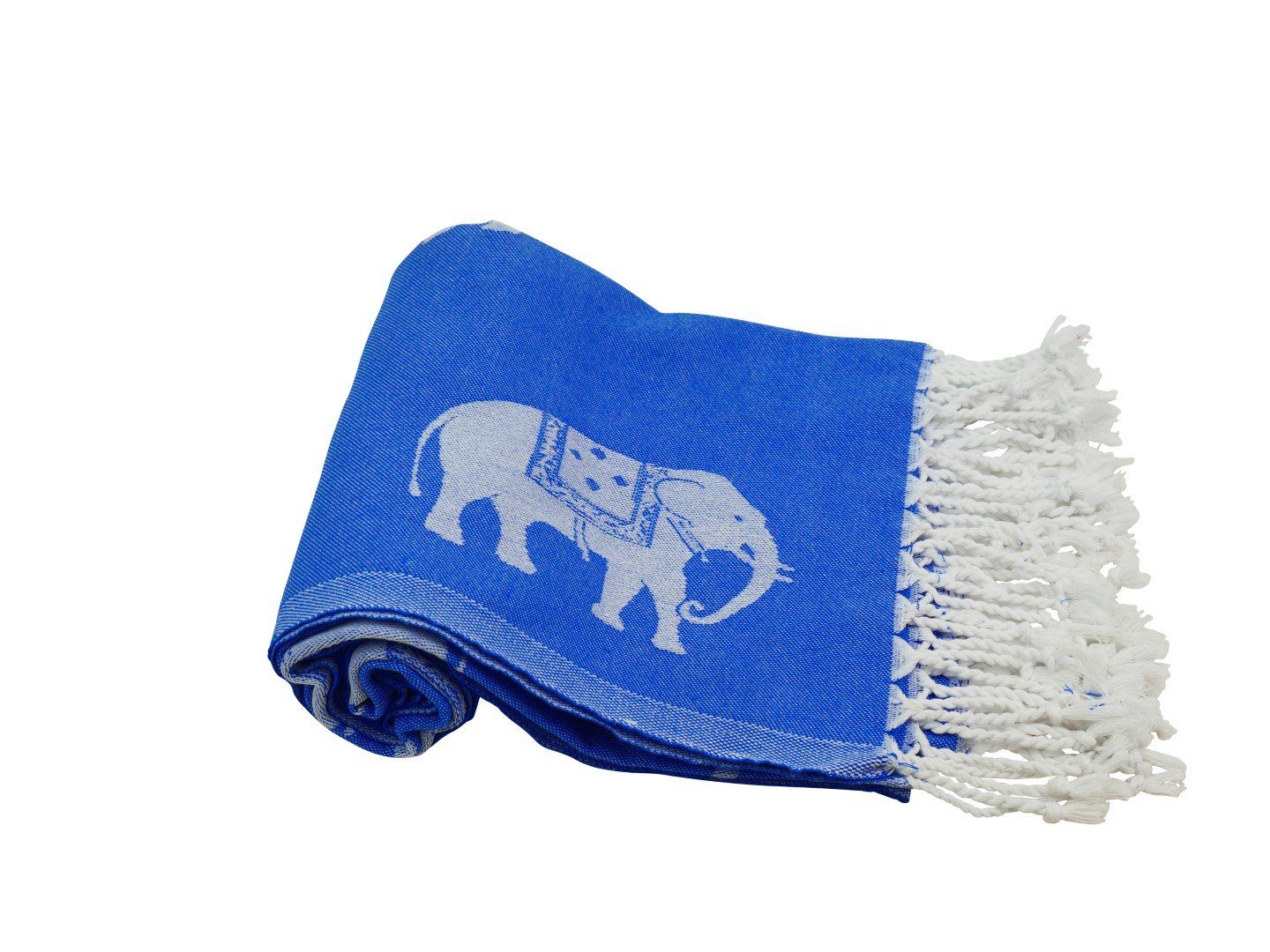 blickdicht (1-St), kleinen mit Hamamtuch weiß, blau Hamam my Baumwolle Hamamtücher Elefanten,