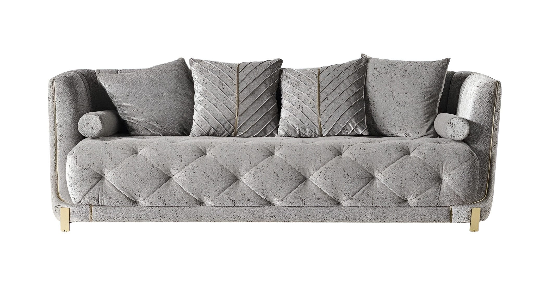 JVmoebel 3-Sitzer Elegantes graues Sofa mit hochwertiger Polsterung und Textiloberfläche, 1 Teile, Made in Europe