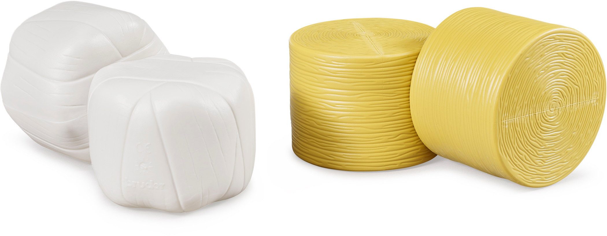 Bruder® Spielzeug-Auto Erntemaschine Zubehör: 4 Rundballen (je 2 weiß/ocker günstig online kaufen